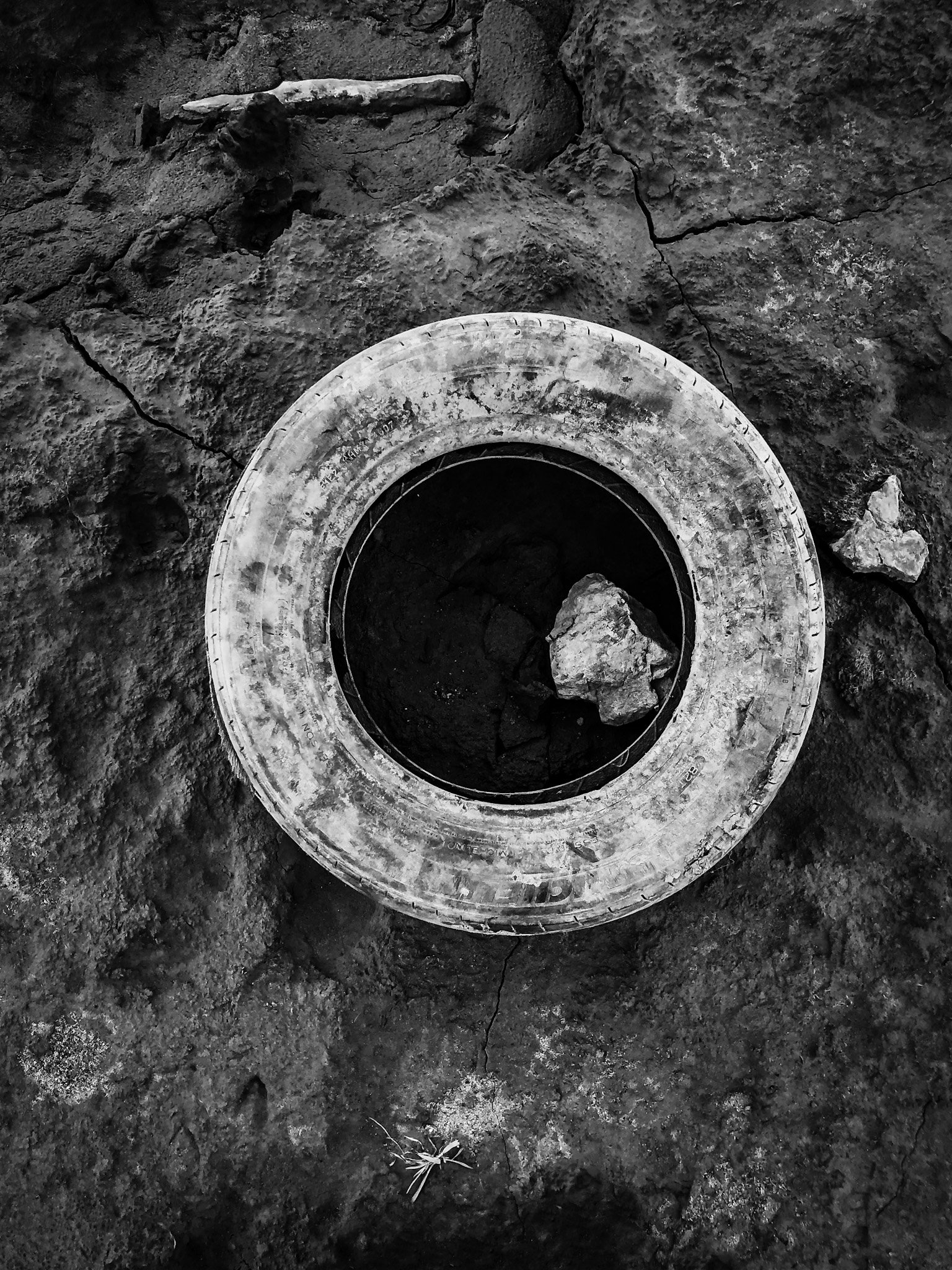 Old Tire on the Lakebed