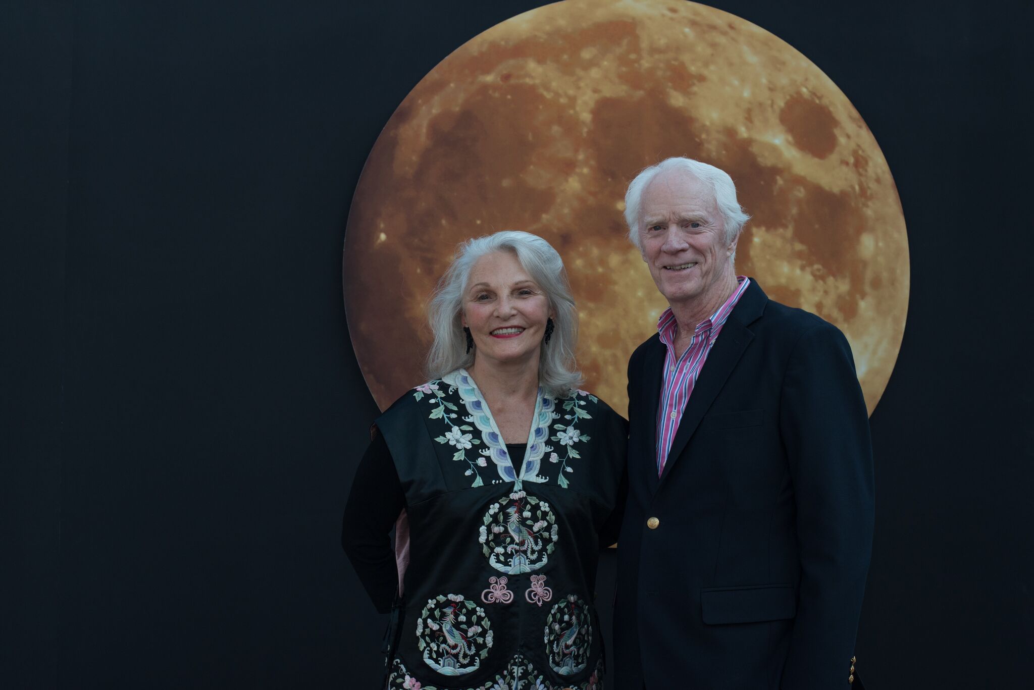 Nancy and I at some museum in front of the Moon...