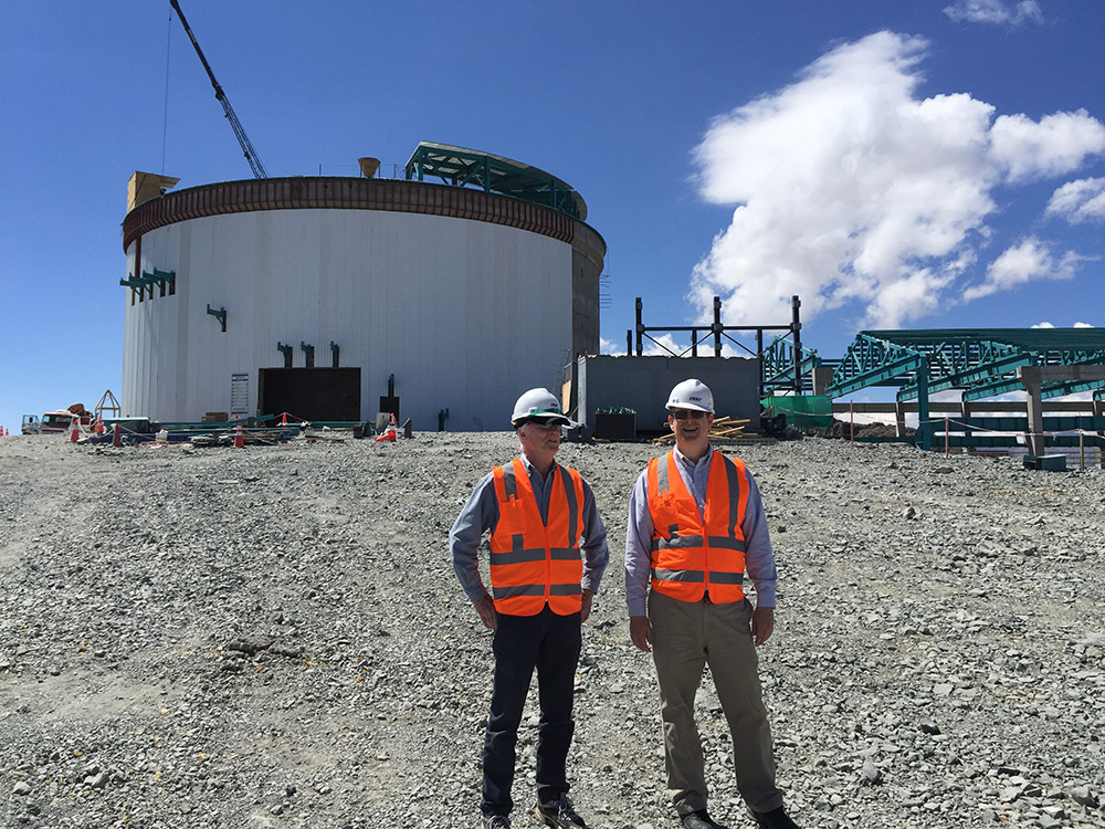 Me & Chris Smith (Director of AURA in Chile)(Association of Universities for Research in Astronomy) at the LSST construction site (Large Synoptic Survey Telescope) on top of Cerro Pachon, Chile, Mar 2017