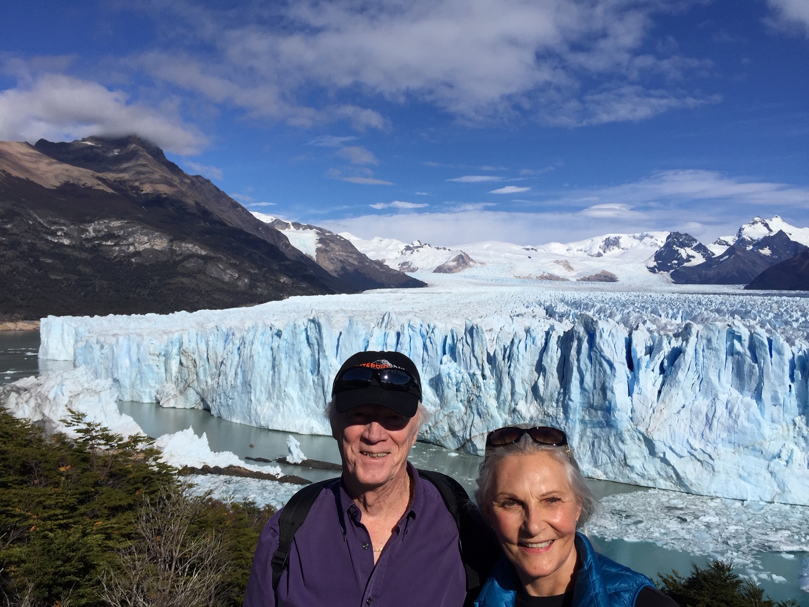 Nancy and I in front of the Perito Marino glacier outside El Calafate, Argentina