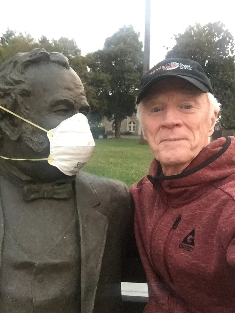 Me (right) &amp; founder of Sonoma Gen. Mariano Vallejo... at the height of the Sonoma fires in 2017