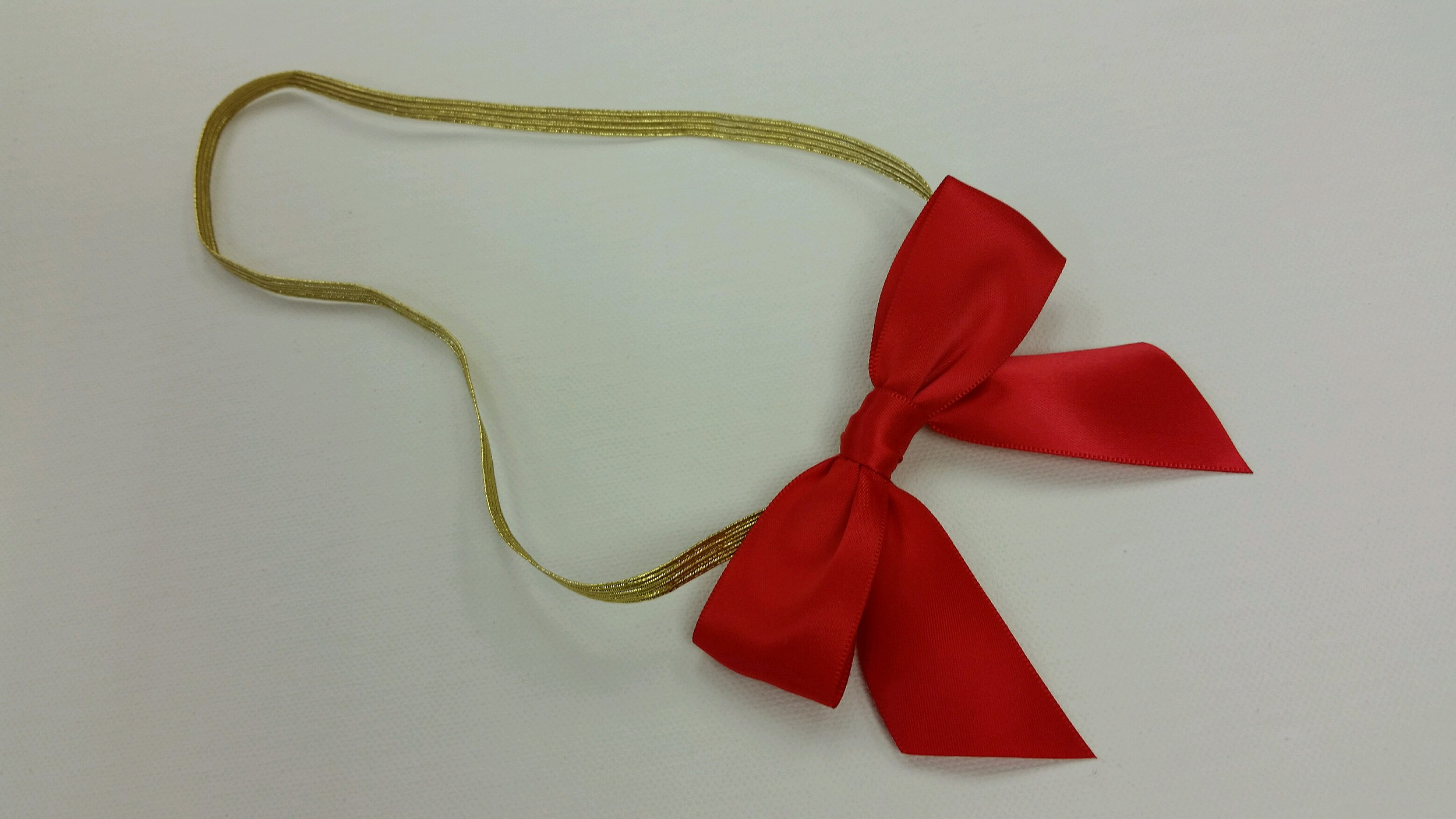 pre-tied elastic packing ribbon bow red