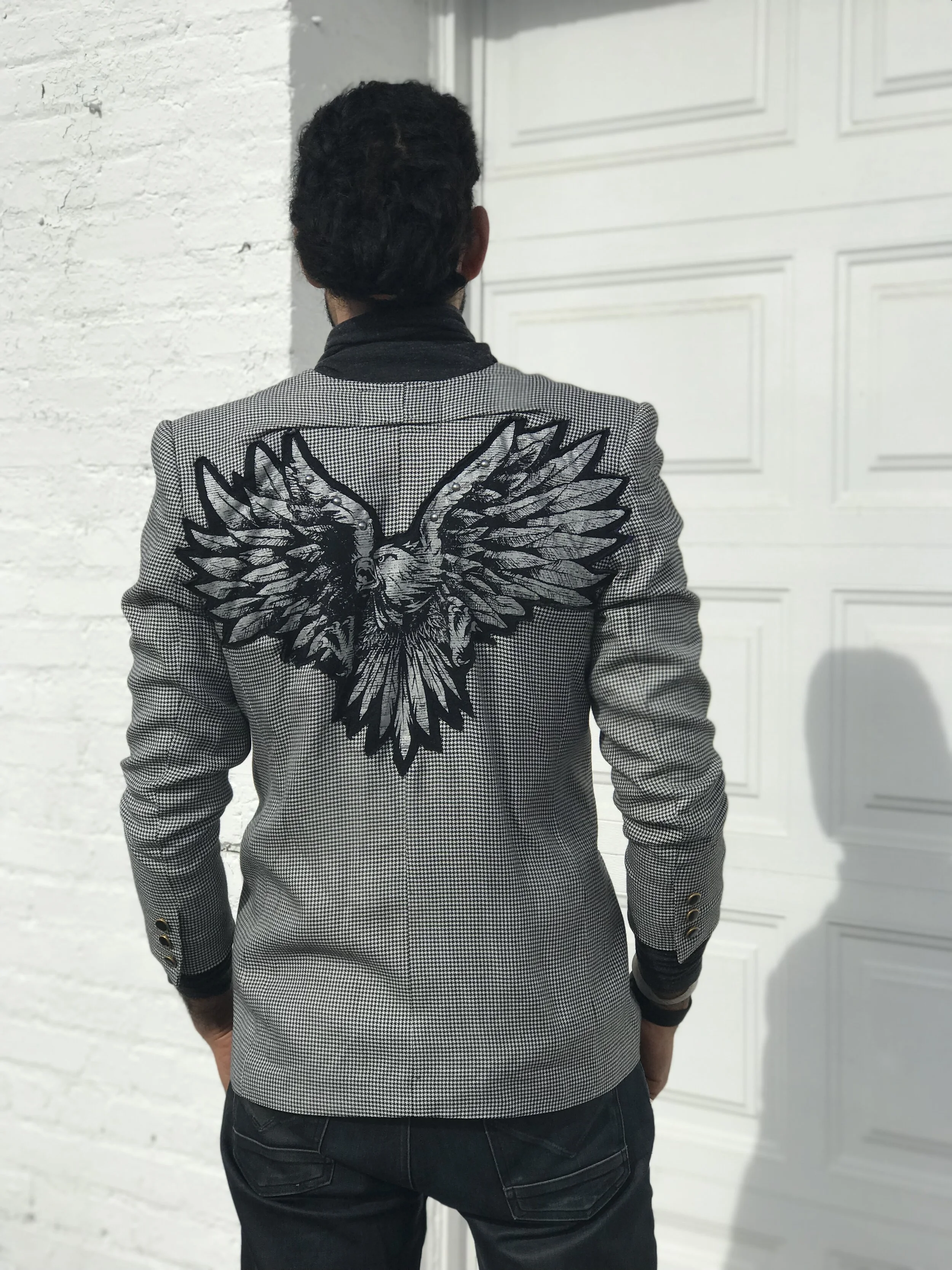 DapperLoveSoul upcycled eagle blazer