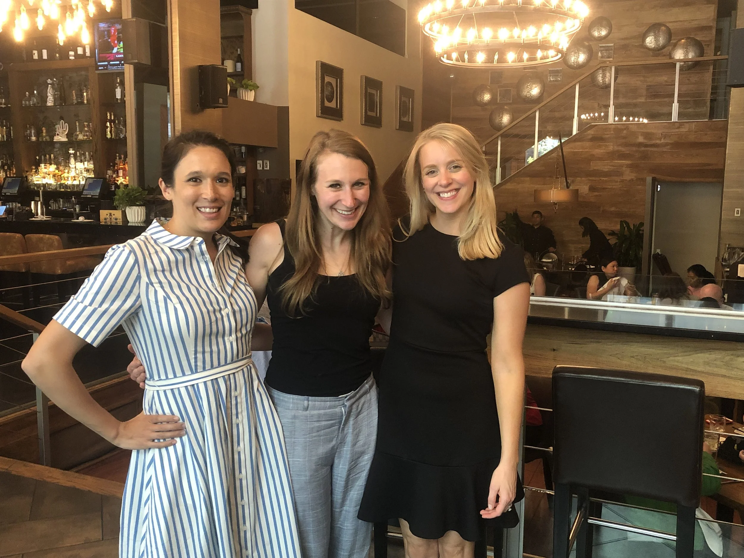 With two of my peer mentors, Amanda Harris (left of center) and Megan Stewart (right of center) at our most recent monthly lunch.