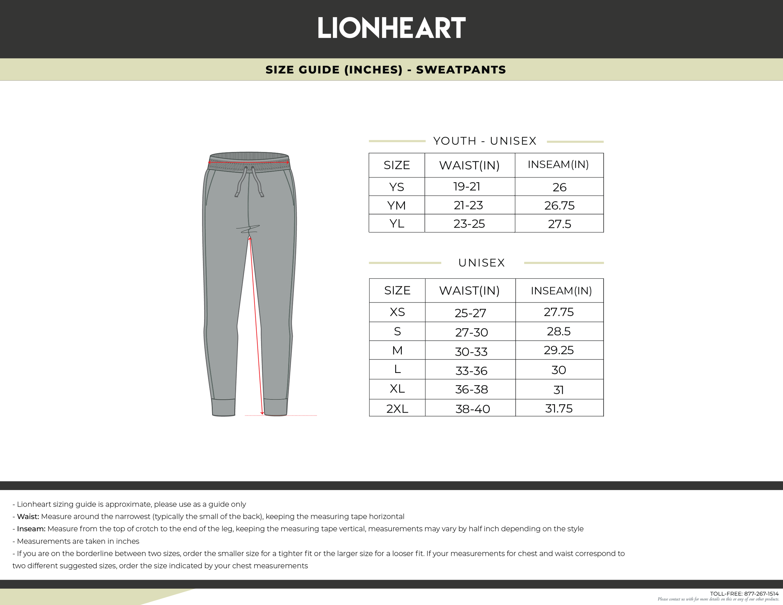 Lionheart - Sweatpants - Size Chart - Unisex.png