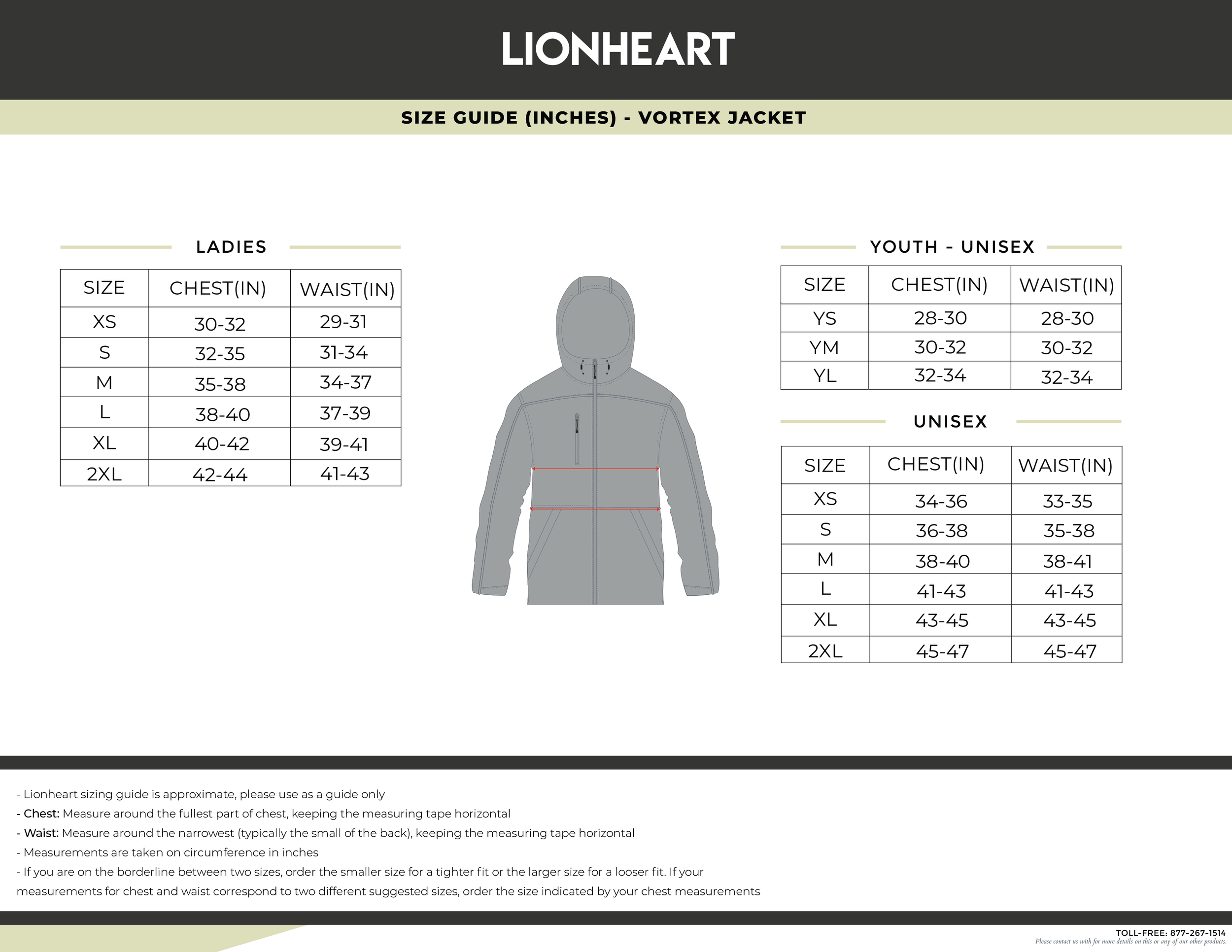2024 - Lionheart - Size Chart - Vortex Jacket.png