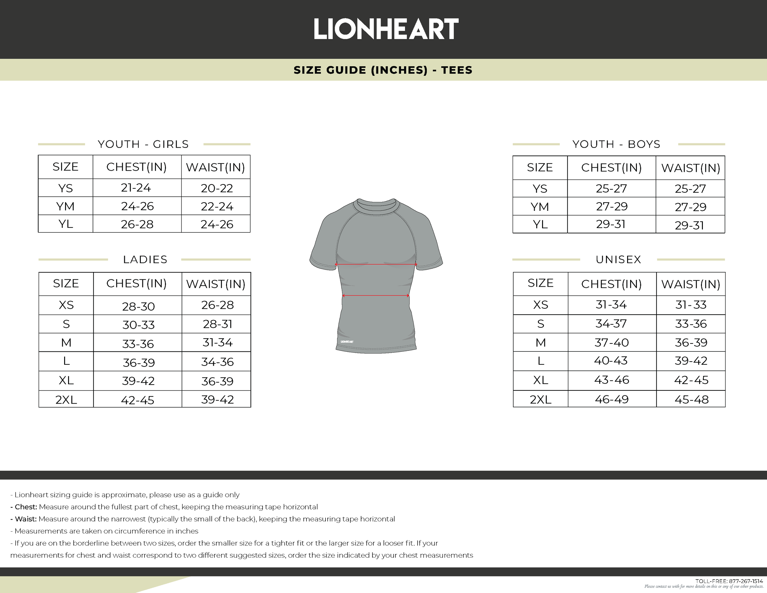 Tees - Unisex & Ladies - Size Chart.png