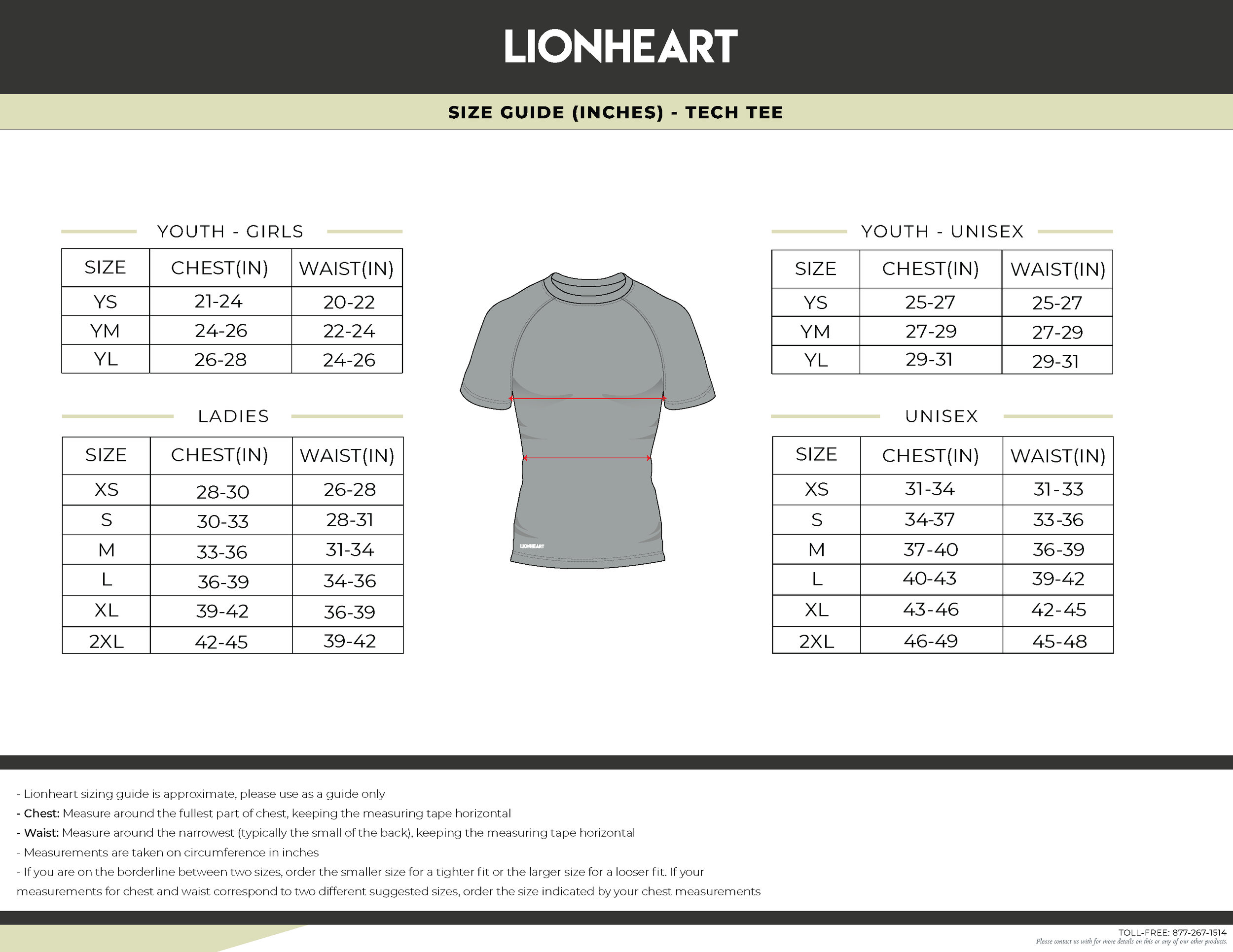 Tech Tee - Unisex & Ladies - Size Chart.png