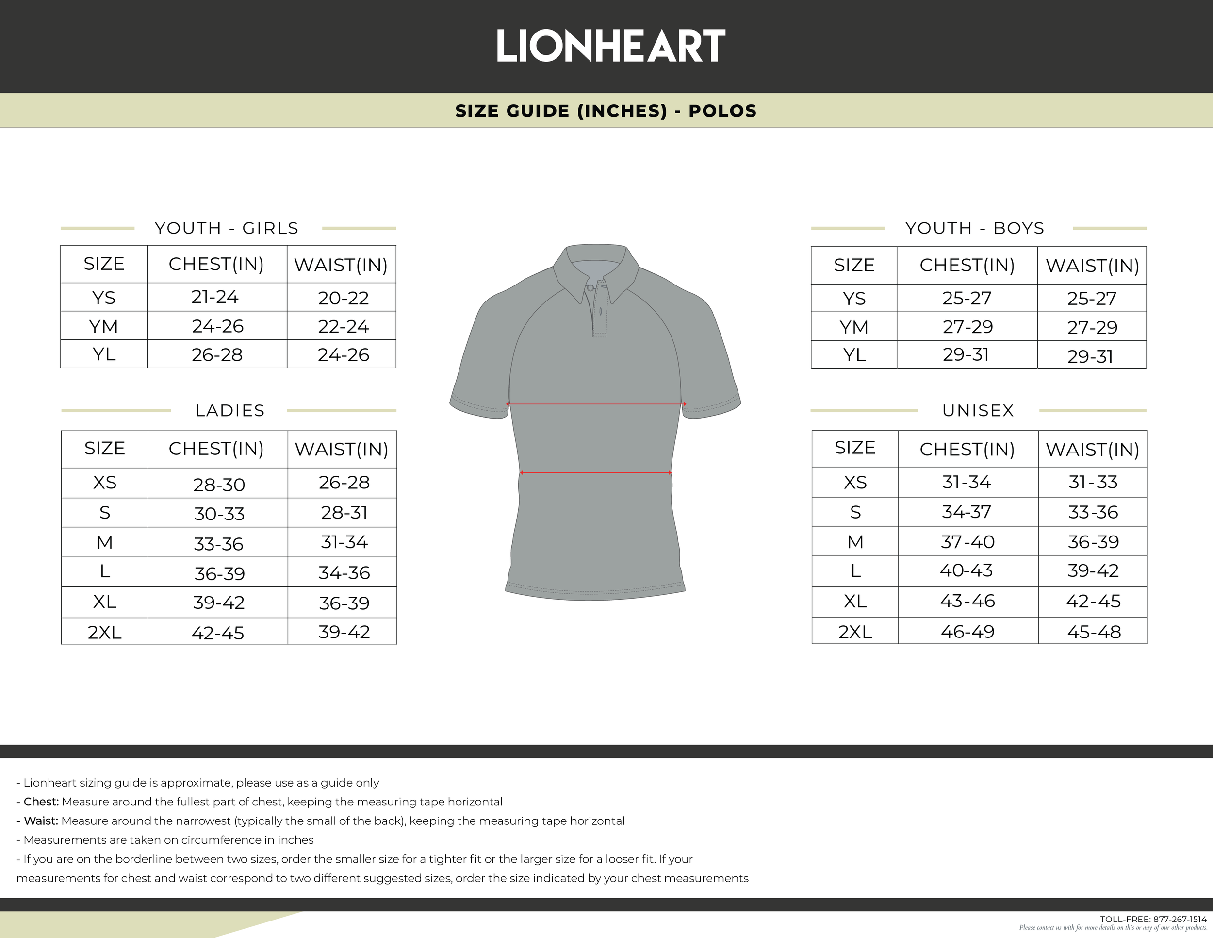 Polo - Unisex & Ladies - Size Chart.png