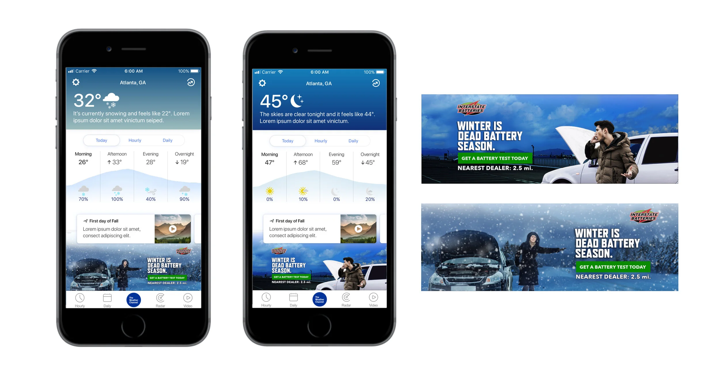 Weather App Interstate ads