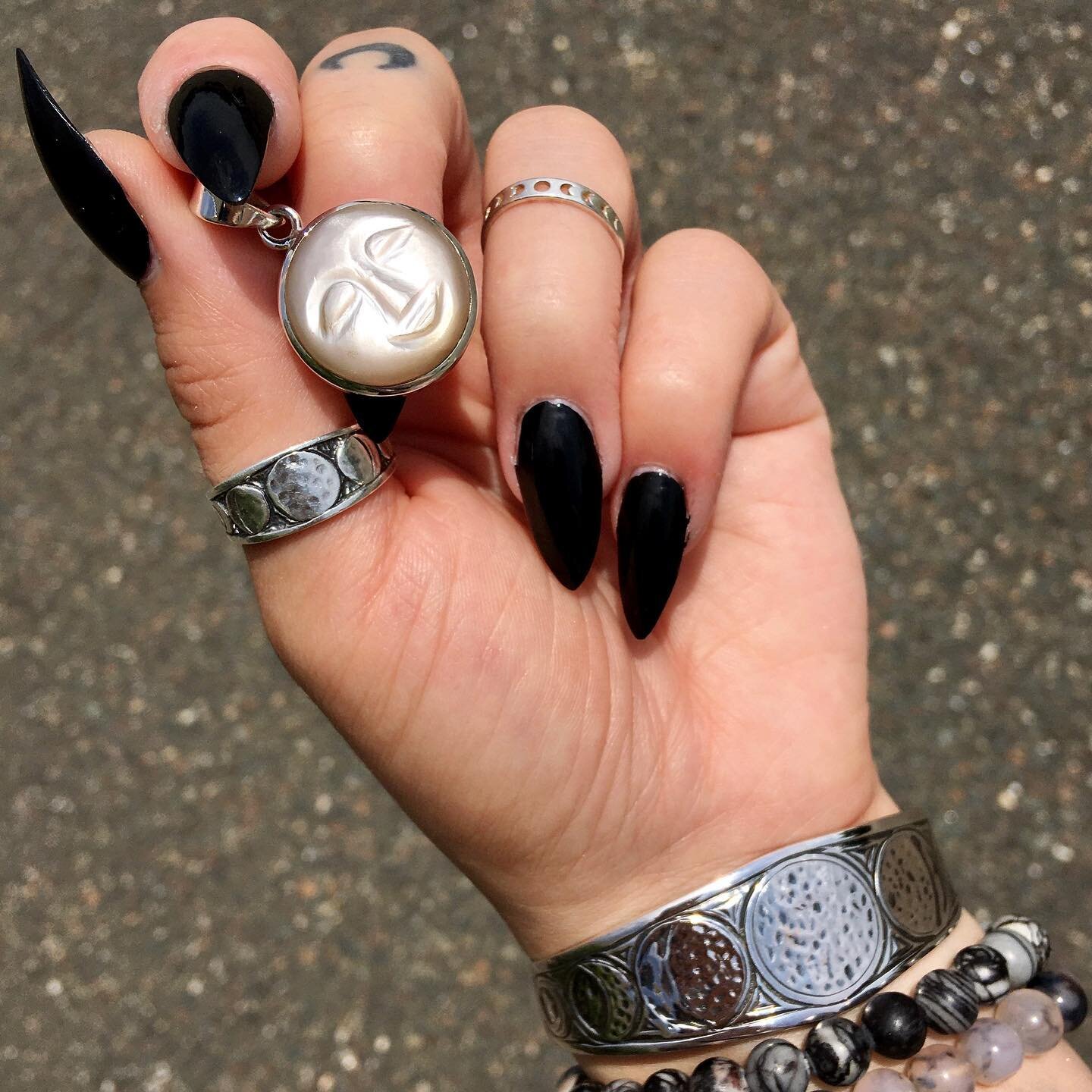Happy National Moon Day! 🌙

We are in Salem celebrating the day in which we first landed on the moon 52 years ago 🚀

Multiple Pieces &amp; Sizes Available!
🌜Thumb Moon Phase Ring: $40
🌝 Moon Phase on Midi: $15
🌜 Moon Phase Cuff: $200
🌝 Moonston
