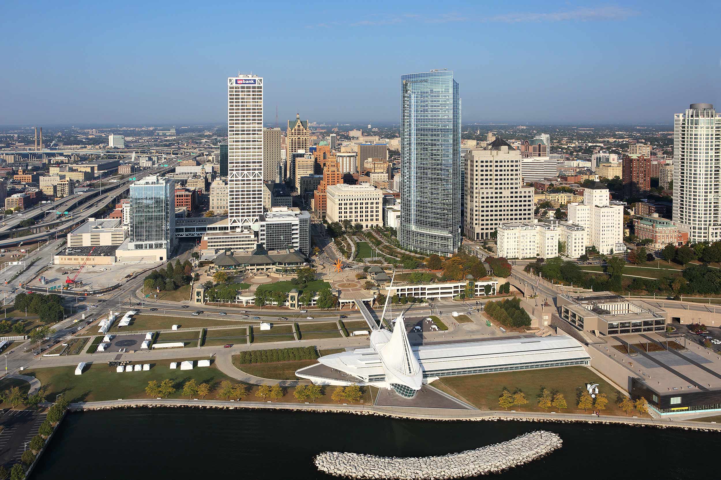 Aerial view of Milwaukee WI