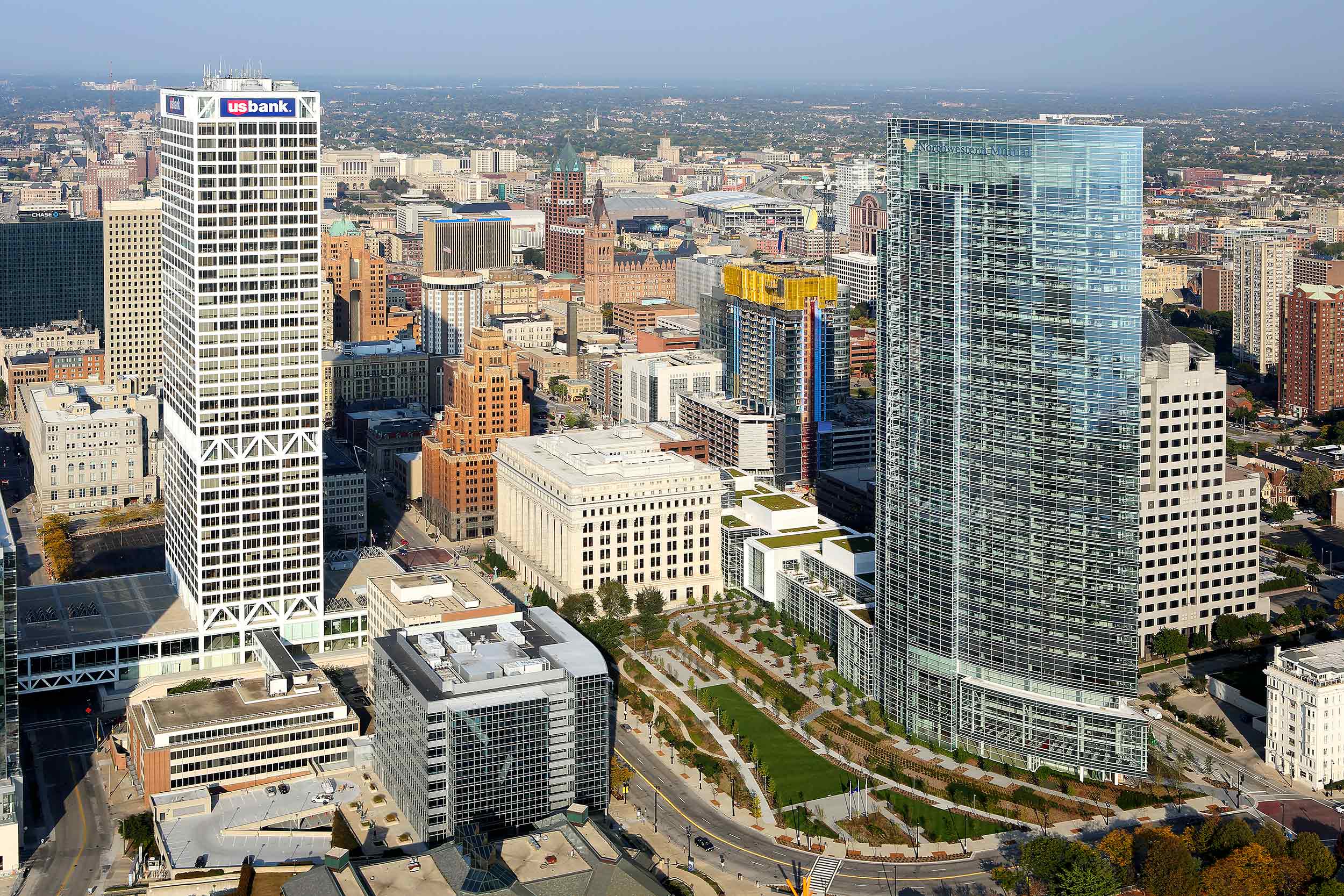 Aerial view of Milwaukee WI