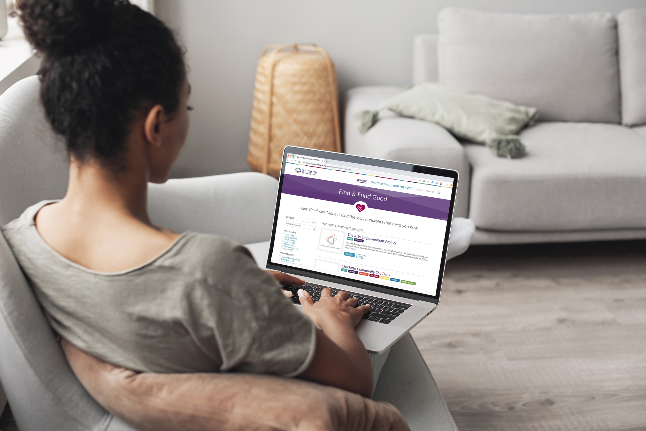 Woman Searching Share Good Platform Photo