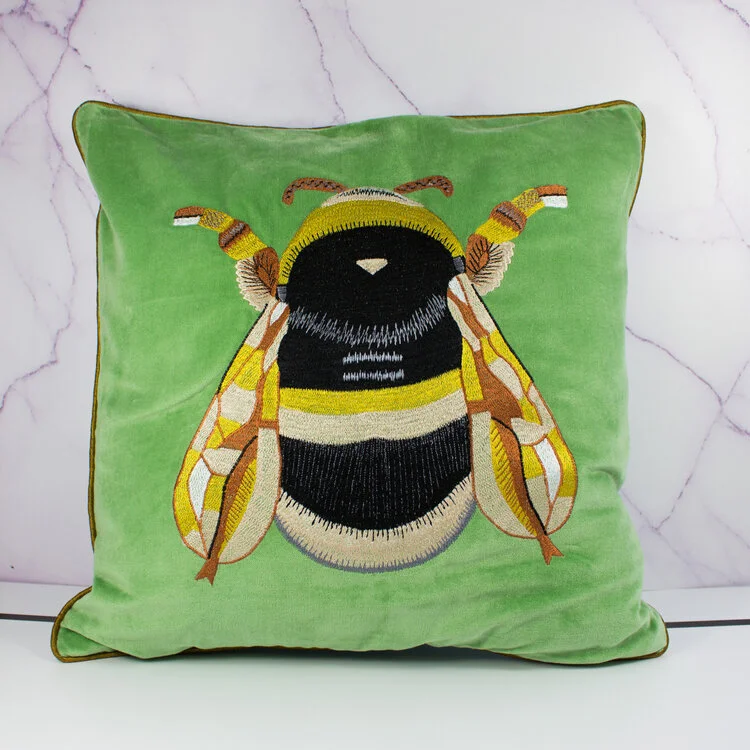 velvet bee cushion
