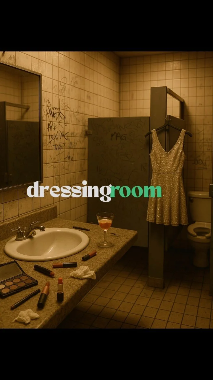 Most people don’t realize this is just how it goes.
Getting ready in a bathroom, lining up makeup on a sink, changing behind a stall door—that’s not unusual. That’s the norm.
For working musicians, any room is the green room.