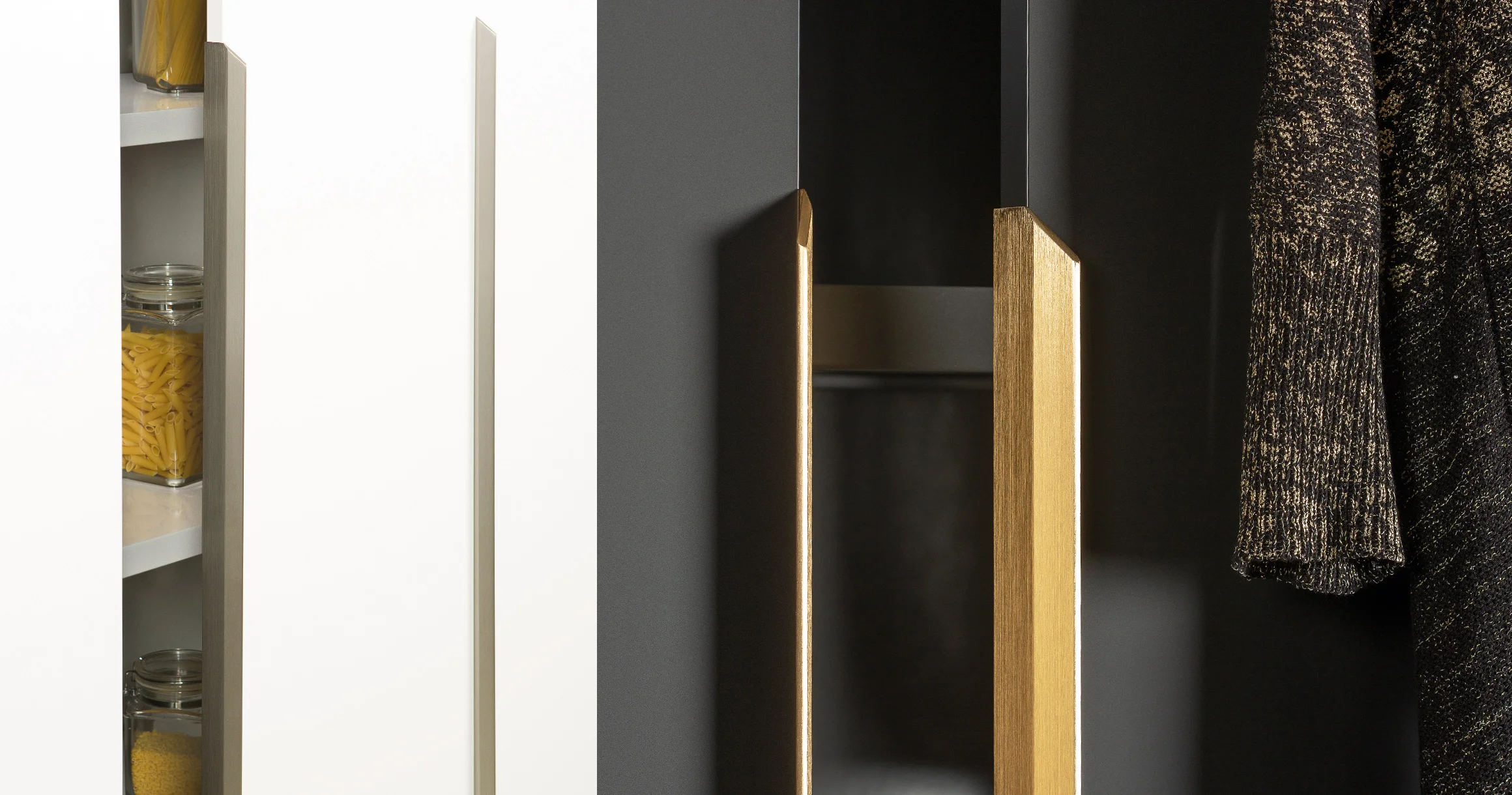 Vann 9314 mounted horizontally in brushed stainless steel (left) and dark brass (right). (Photo: Viefe)