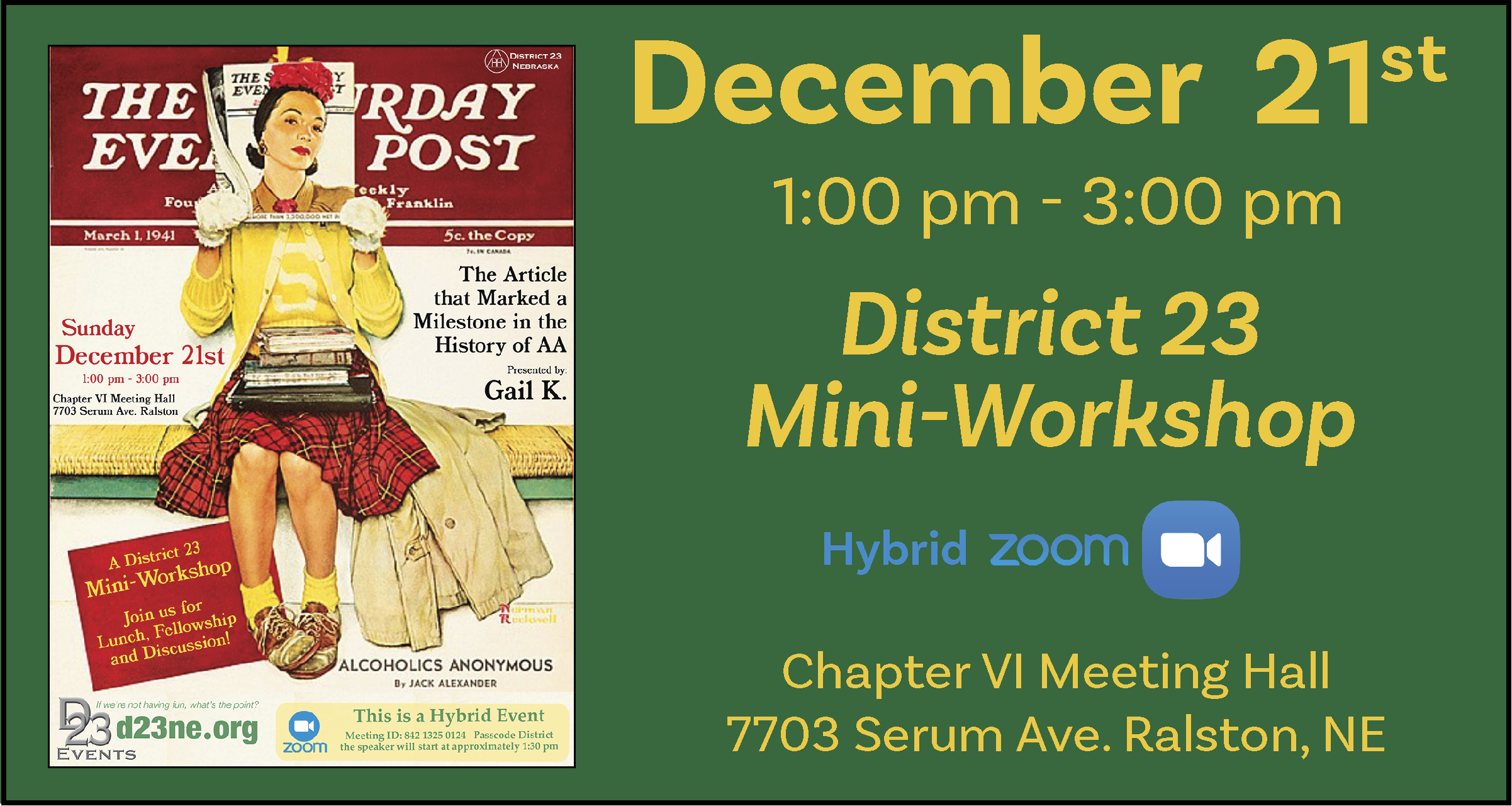 District 23 Mini Workshop