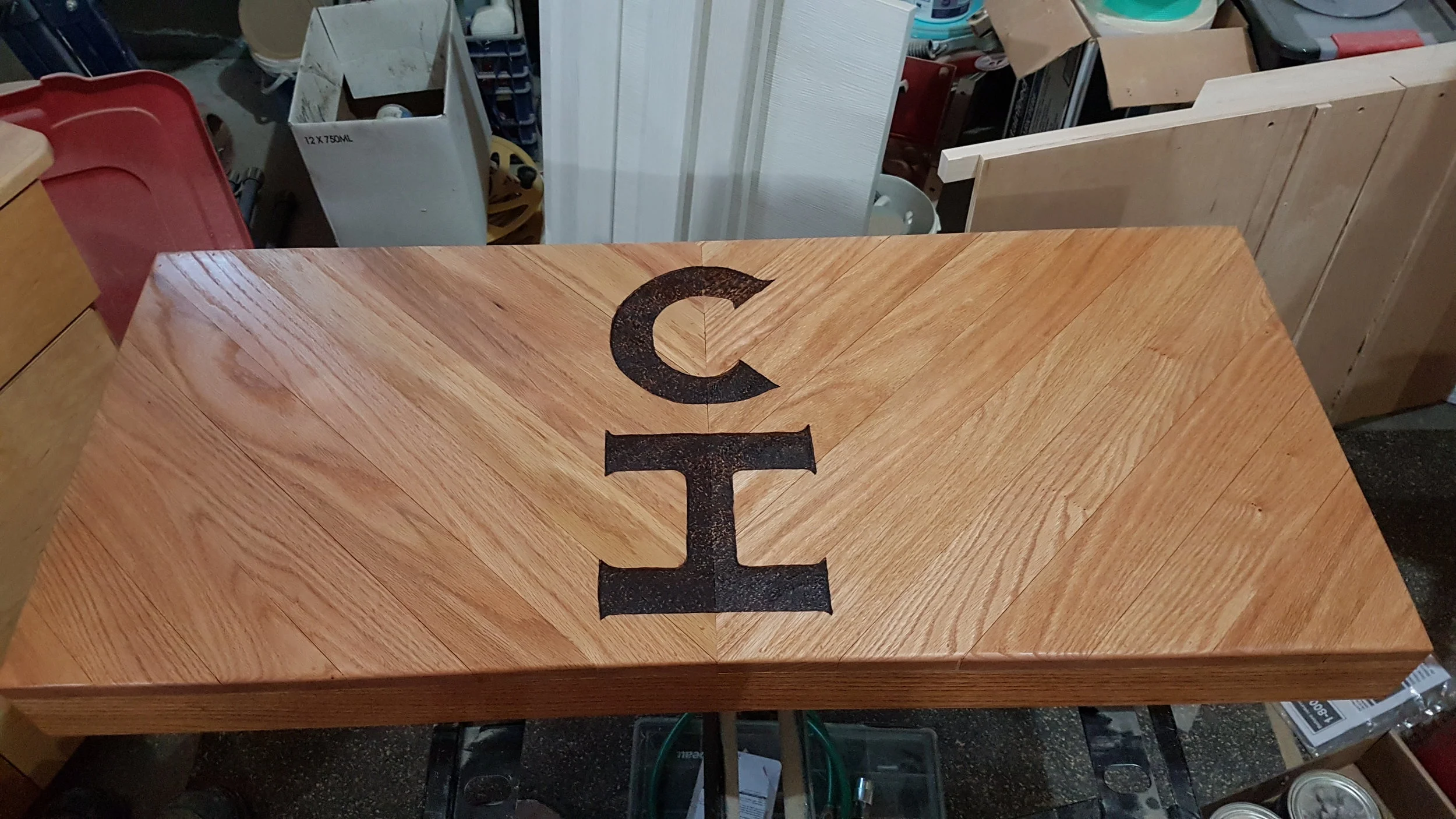 Custom Built Oak Portable Bar