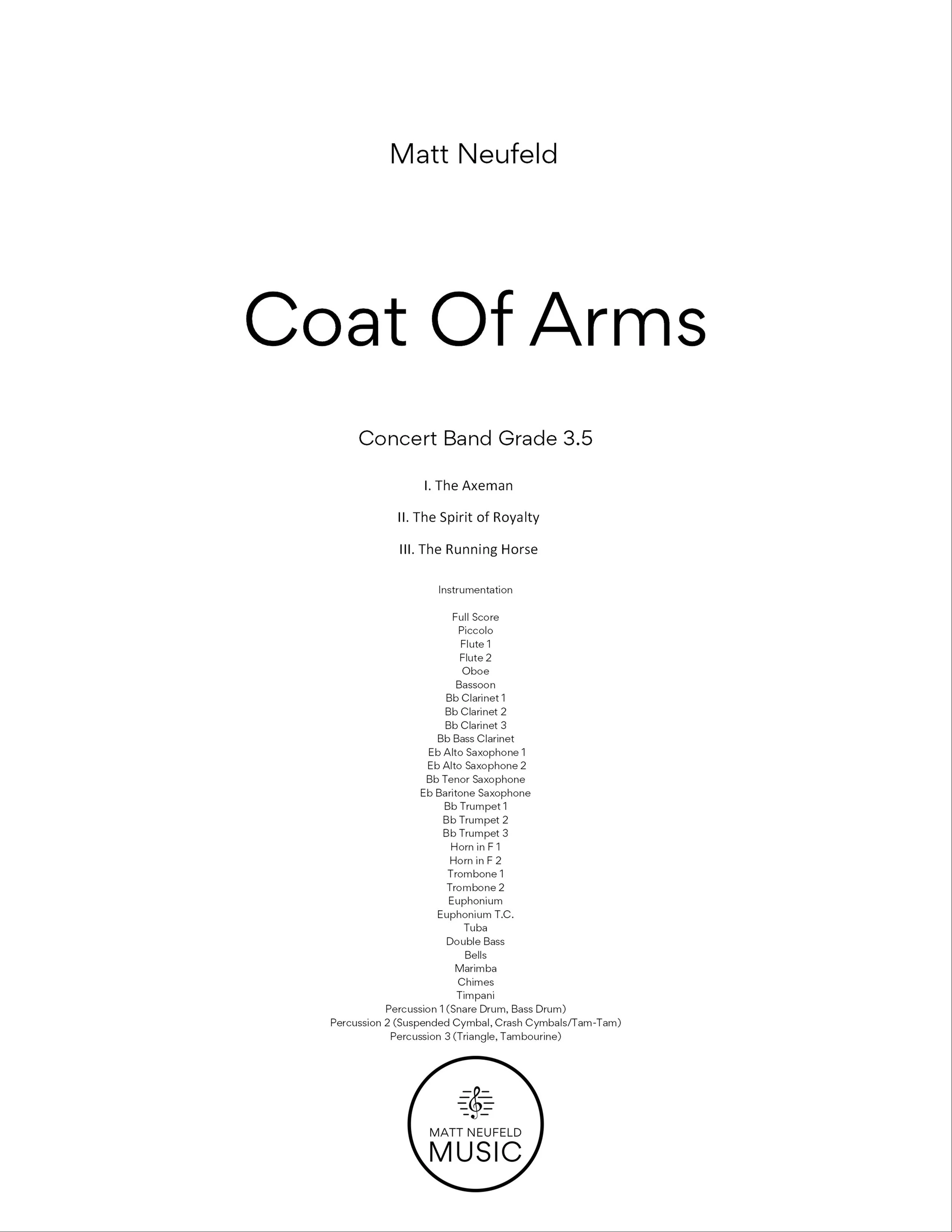 Coat Of Arms Score Parts Permission