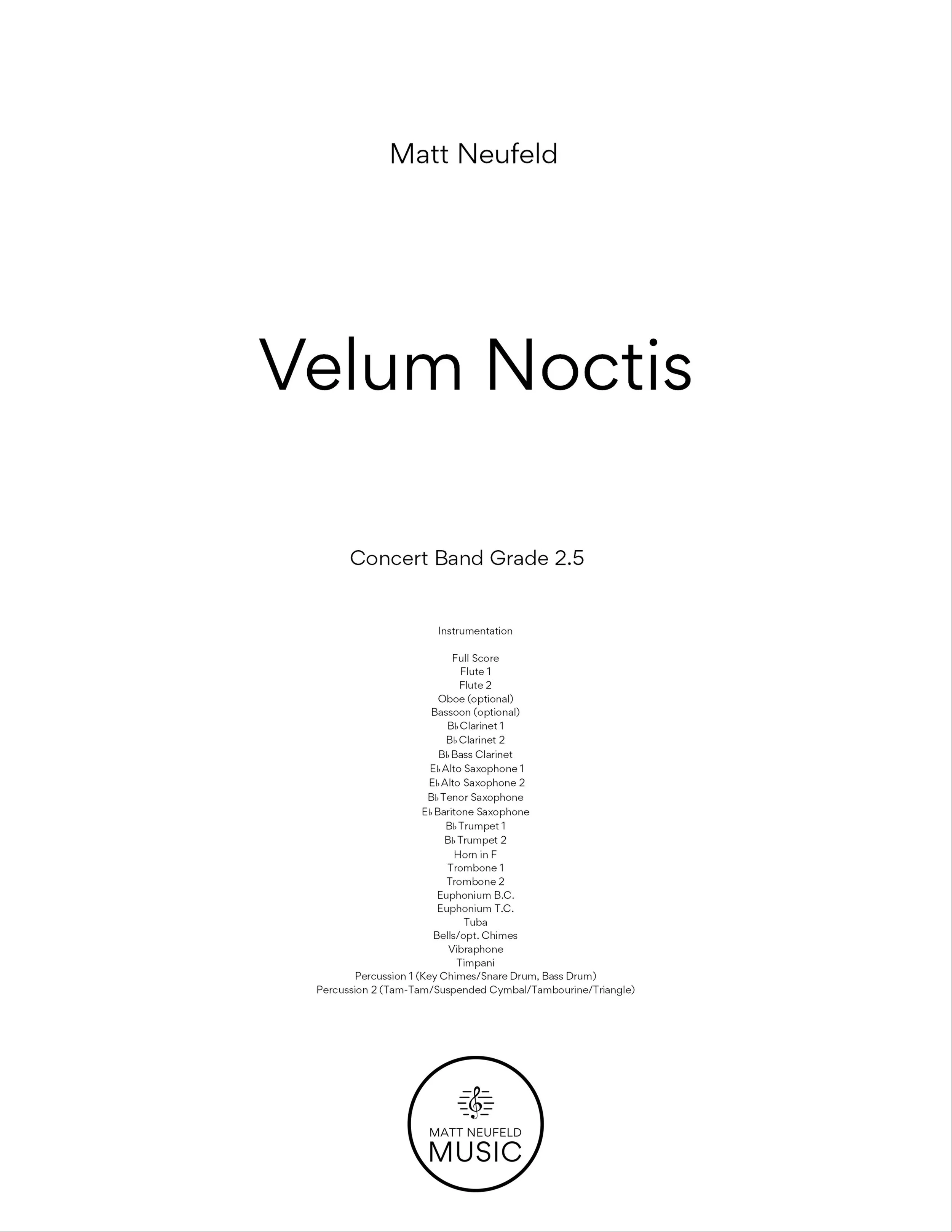 Velum Noctis Score Parts Permission