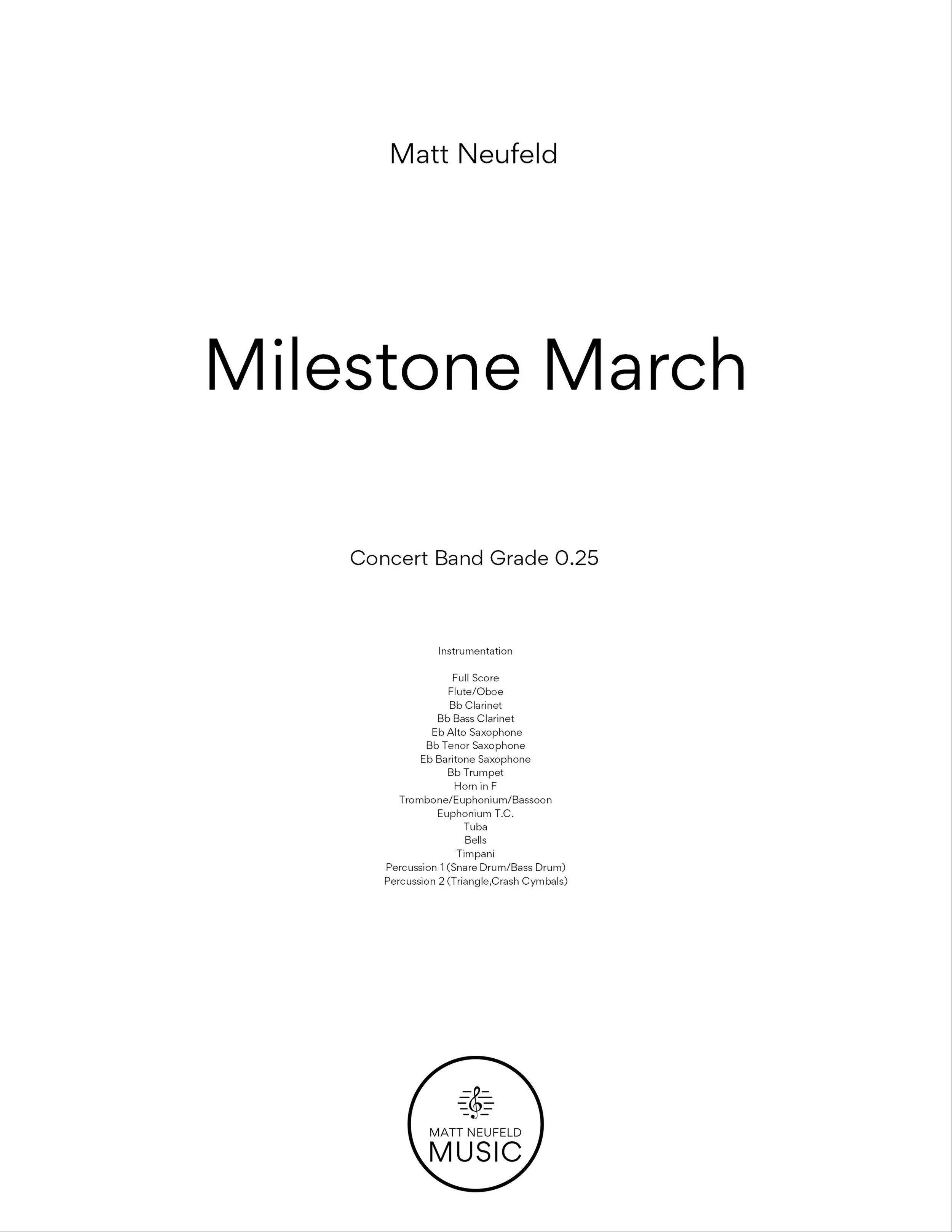 Milestone March Score and Parts