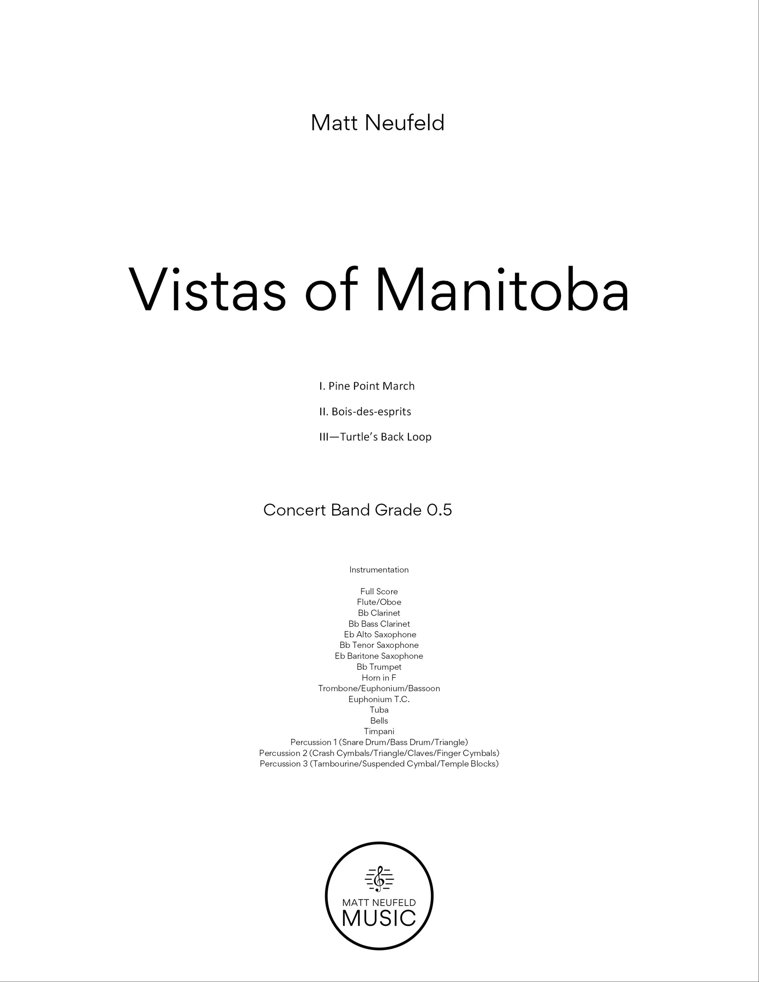 Vistas of Manitoba Score and Parts Download
