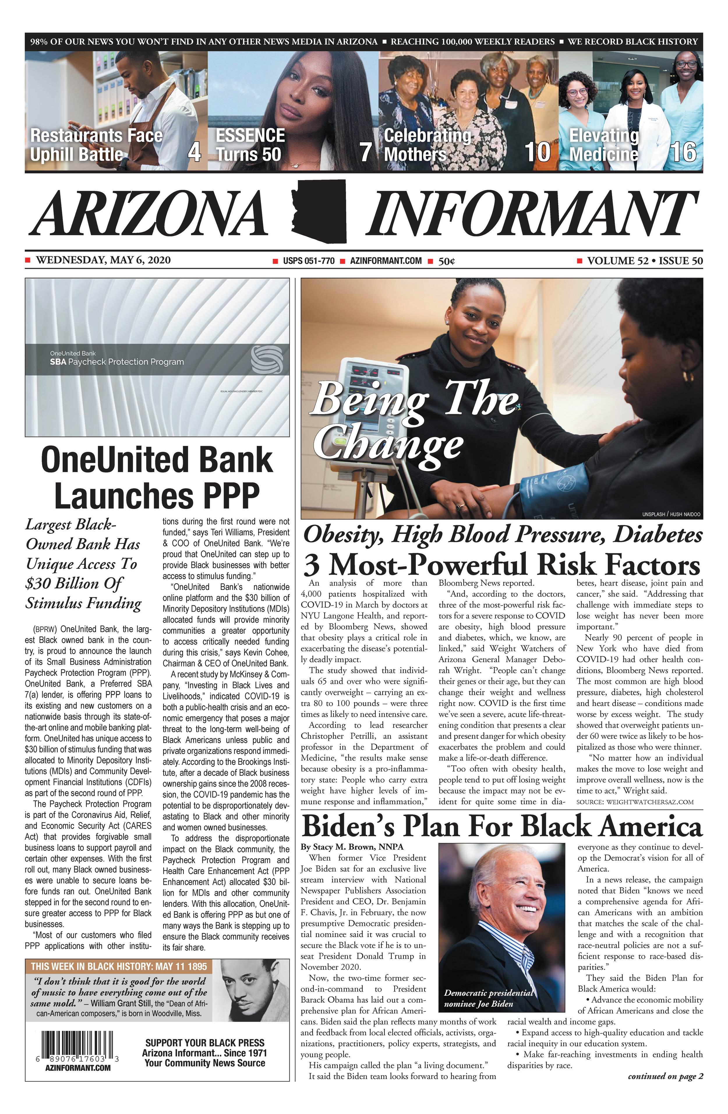 Arizona Informant Back Page - Elevating Medicine [5/6/2020]