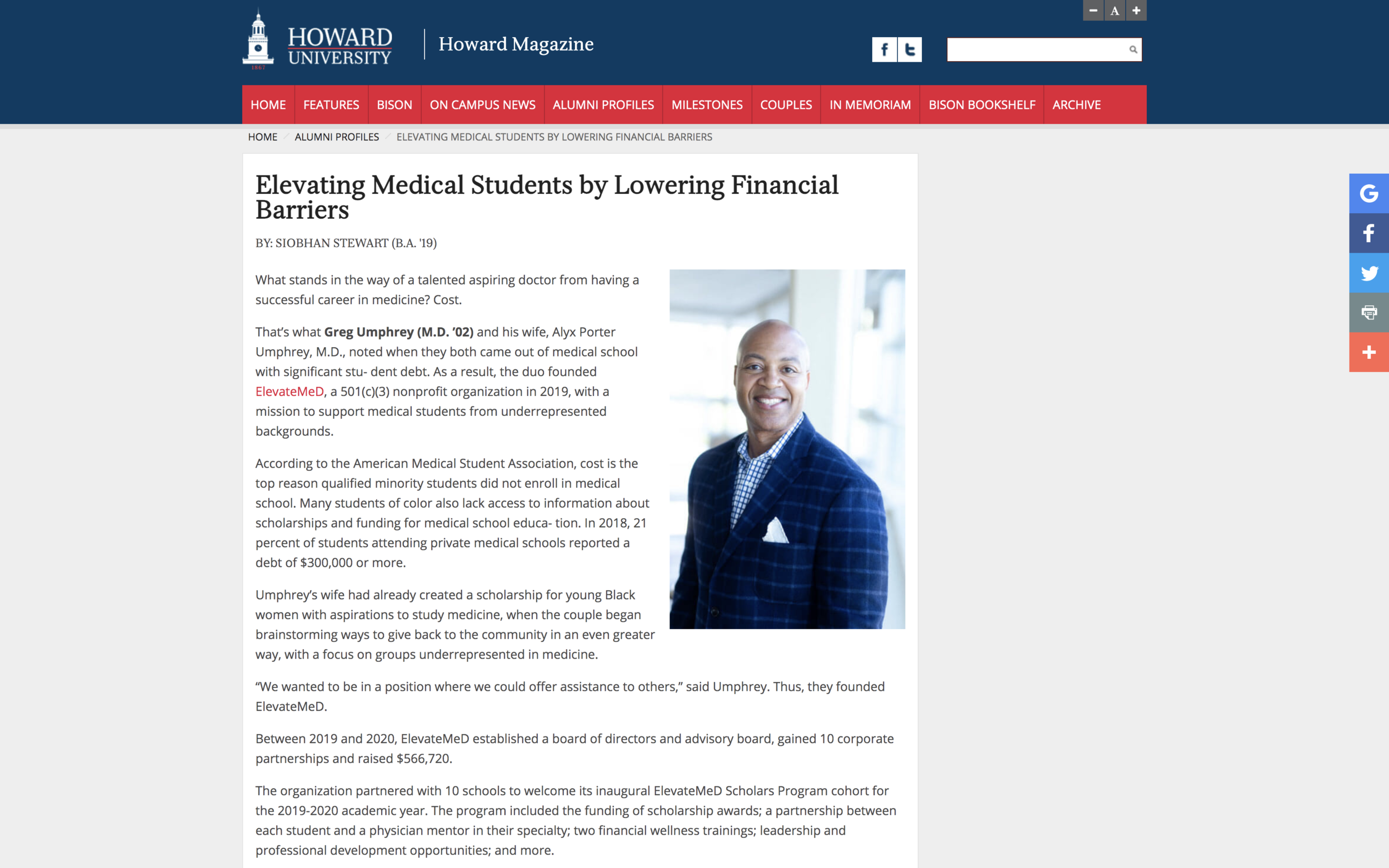 Howard University - Elevating Medical Students by Lowering Financial Barriers