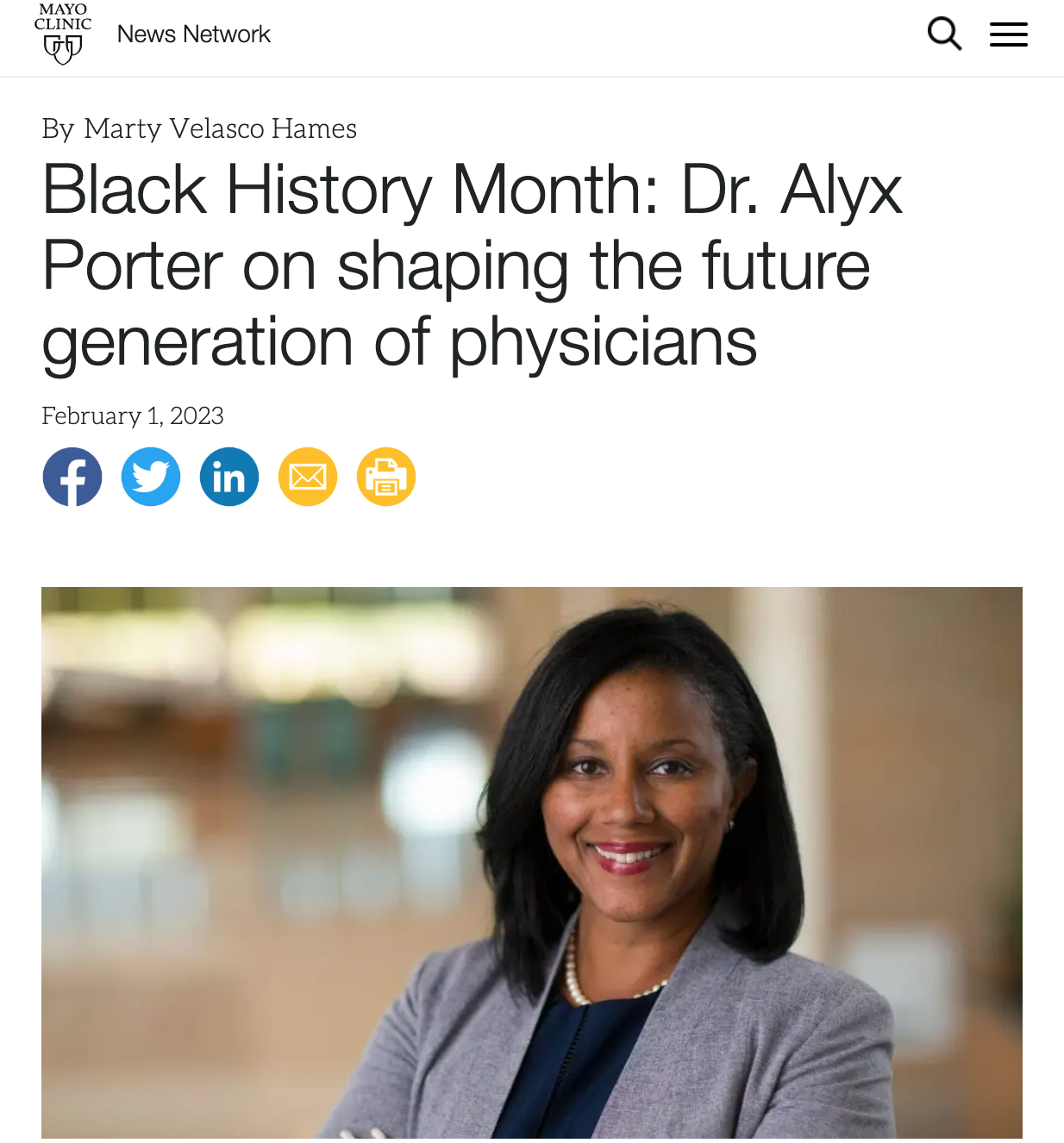 Mayo Clinic: Black History Month: Dr. Alyx Porter on shaping the future generation of physicians