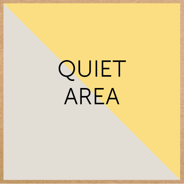 A small quiet place for one to two friends to have their space. Children can use this area at any time they wish too. It's great for reading books or just relaxing. A great place for children to work through their emotions or just chill out.