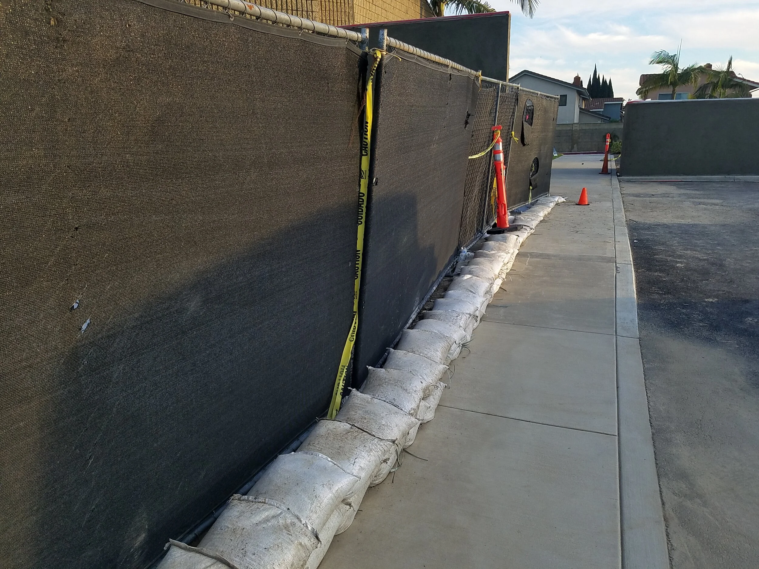 SILT FENCE and GRAVEL BAGS