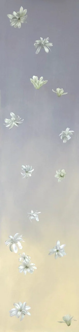 MAGNOLIA VIRGINIANA I, oil on wood panel, 48 x 12