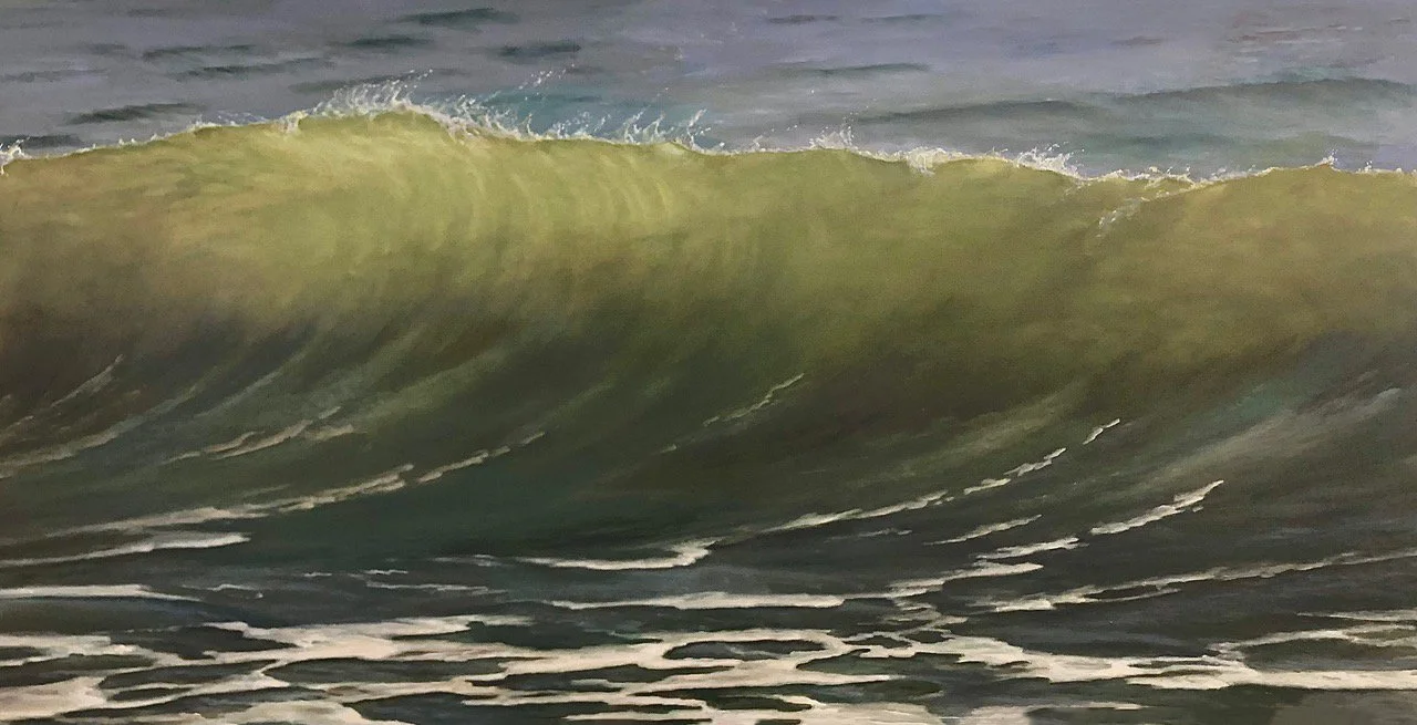 RISING CLEAN, oil on wood panel, 36 x 72