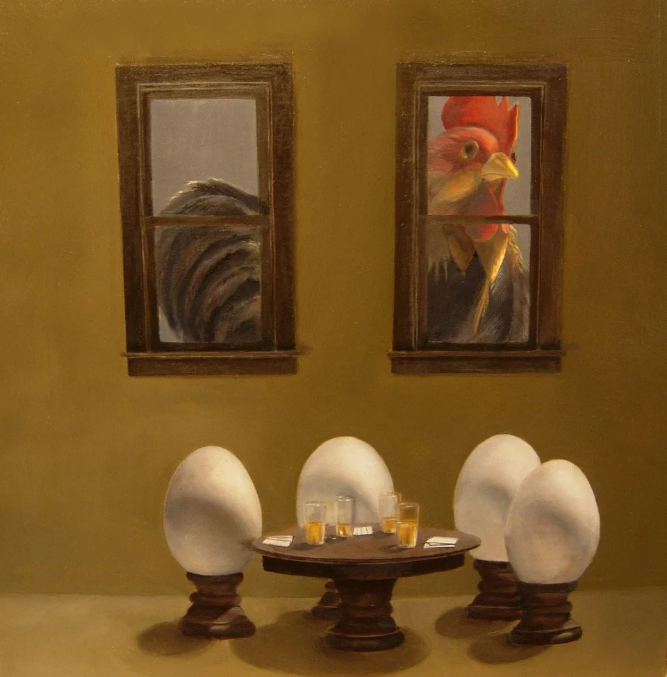 BIG BROTHER, oil on linen, 11 x 11