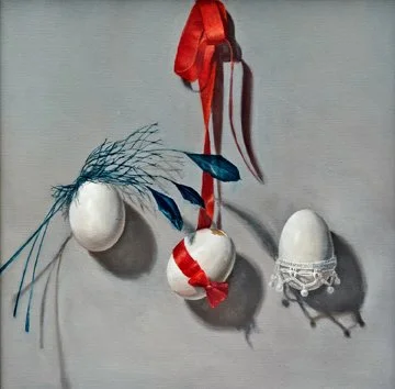 MORNING SCAMBLE, oil on linen, 12 x 12