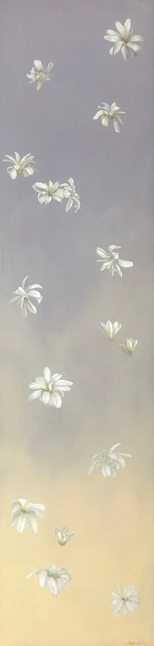 MAGNOLIA VIRGINIANA II, oil on wood panel, 48 x 12