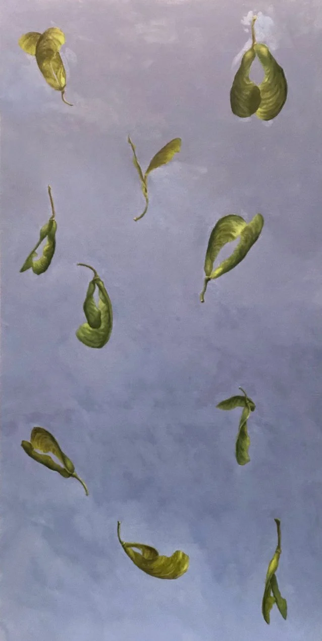 COUPLES DANCE, oil on wood panel, 24 x 12