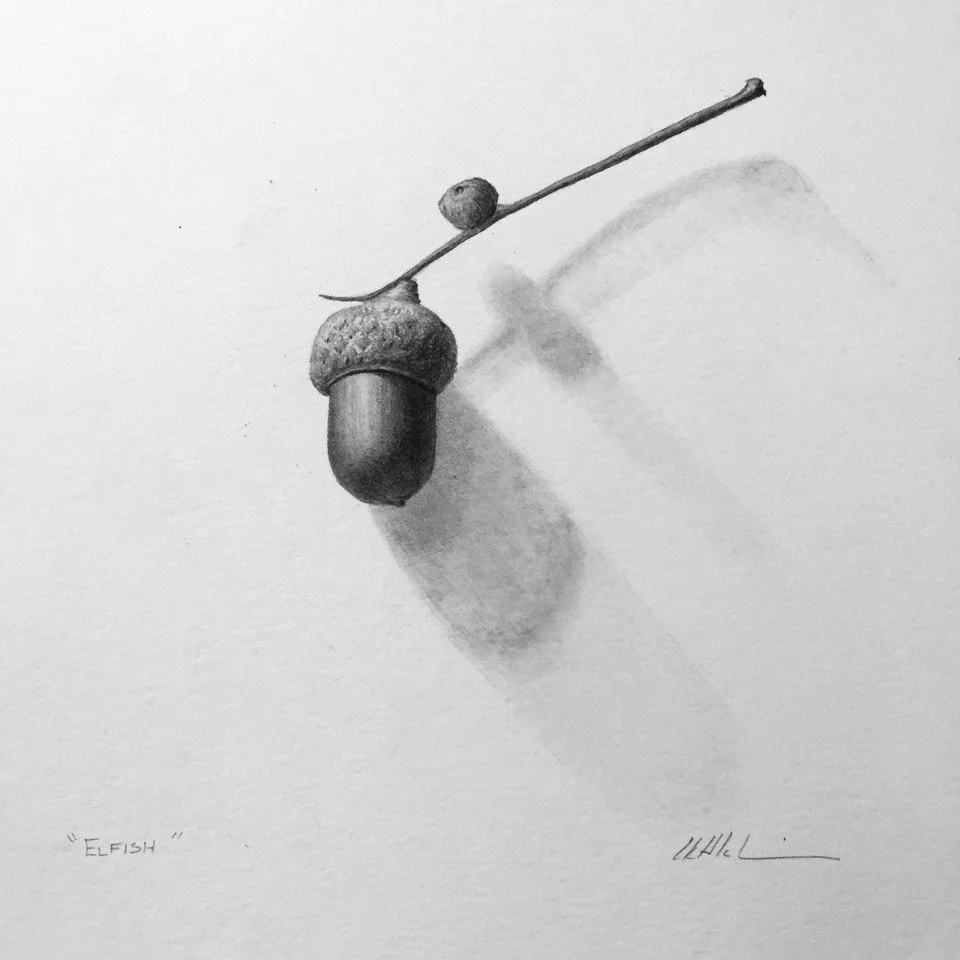 ELFISH, graphite on paper, 5 x 5