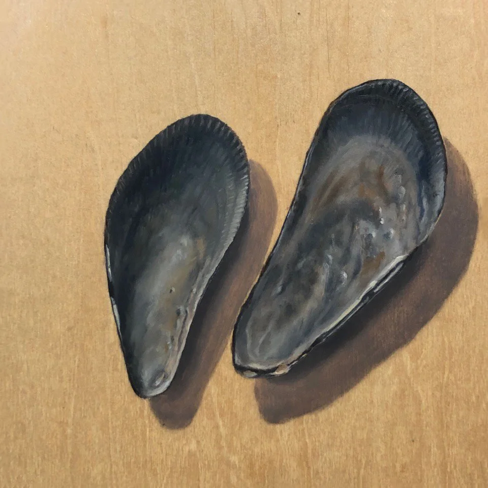 MARSHIANS, oil on wood panel, 6 x 6