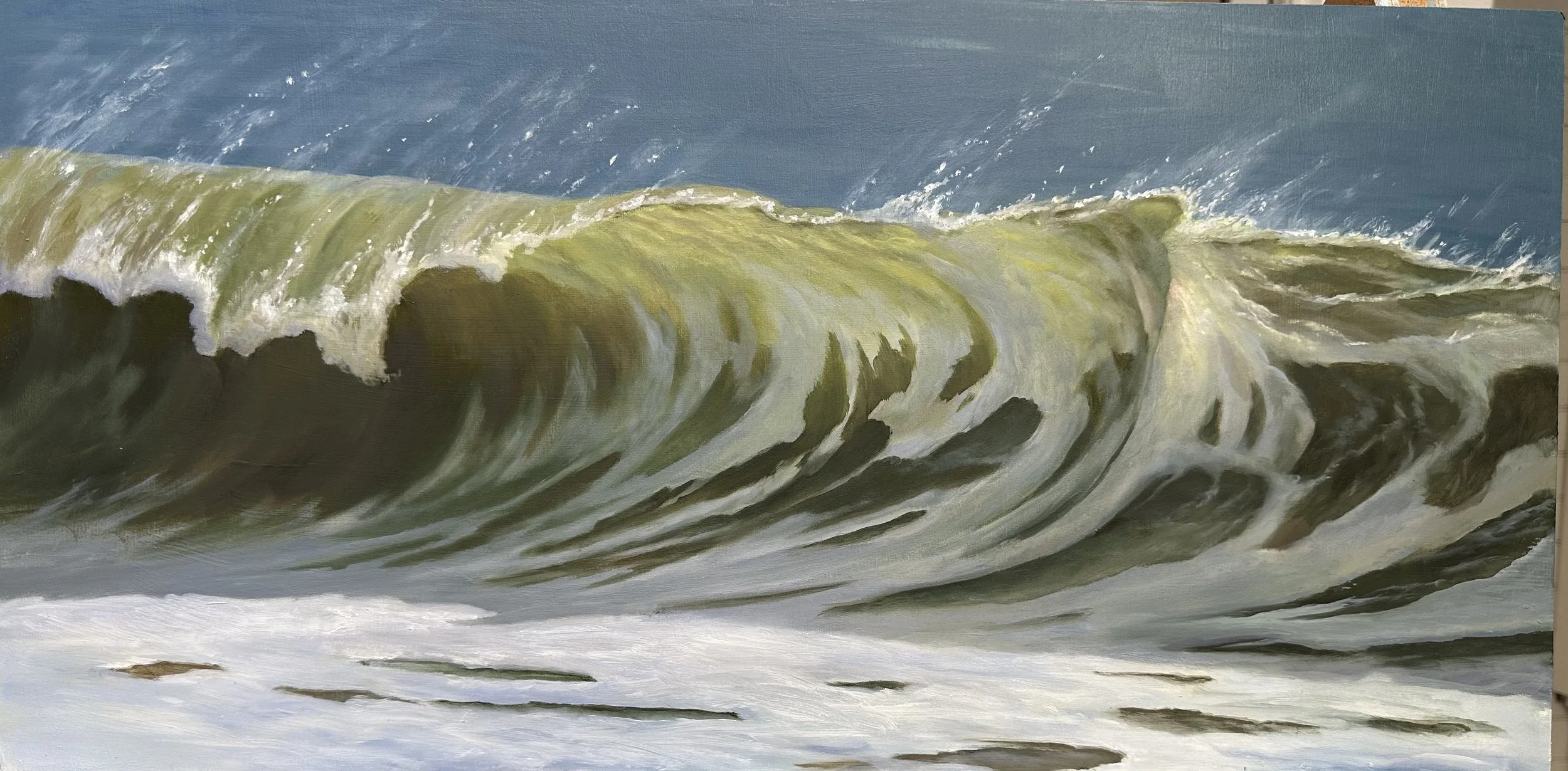 BRING IT ON, oil on wood panel, 12 x 24