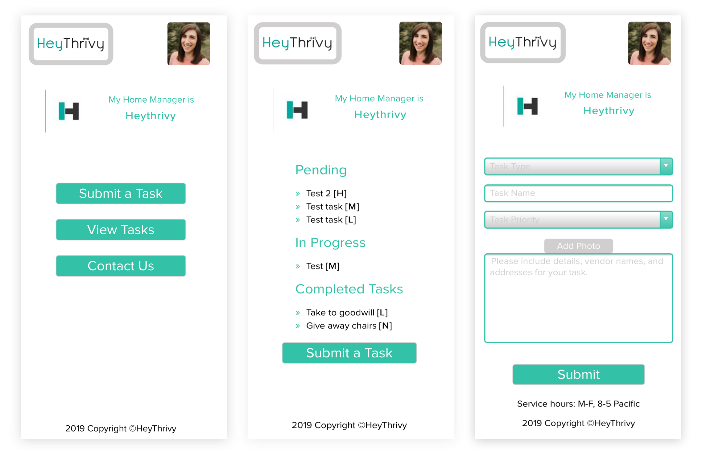 HeyThrivy Current App Design