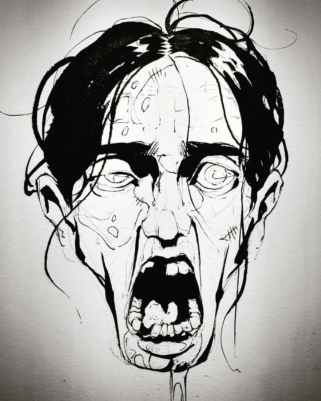 late night zombie head sketch.
#nigh #zombie #head #comic #art #illustration #penandink #pencil #lazy #drawing #sketchbook