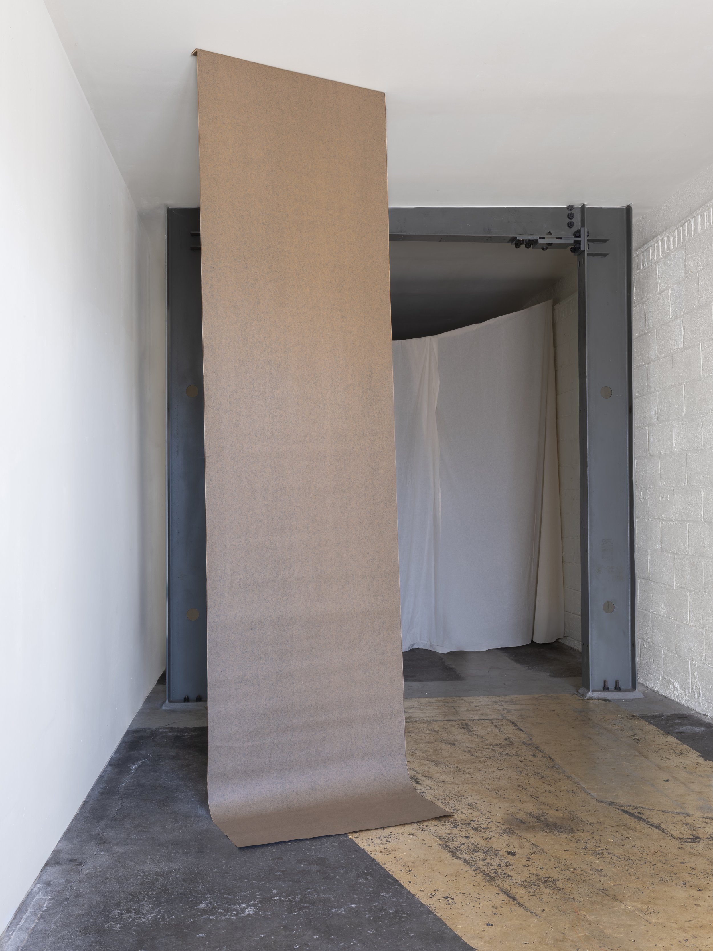  STACKS bitumen kraft moisture barrier paper 3’ x 12’   Wet Matter, Confloptus, 2025  Oakland, CA 