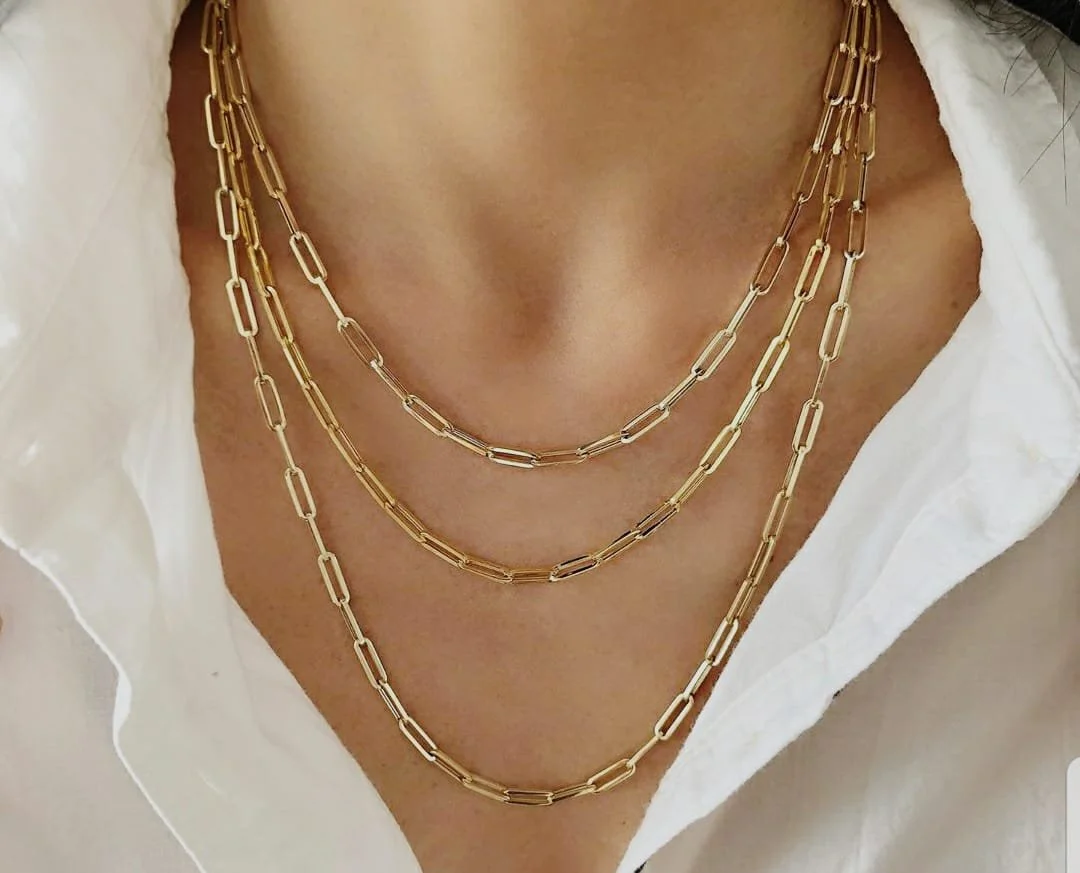 S.S. Gold Paperclip Necklace