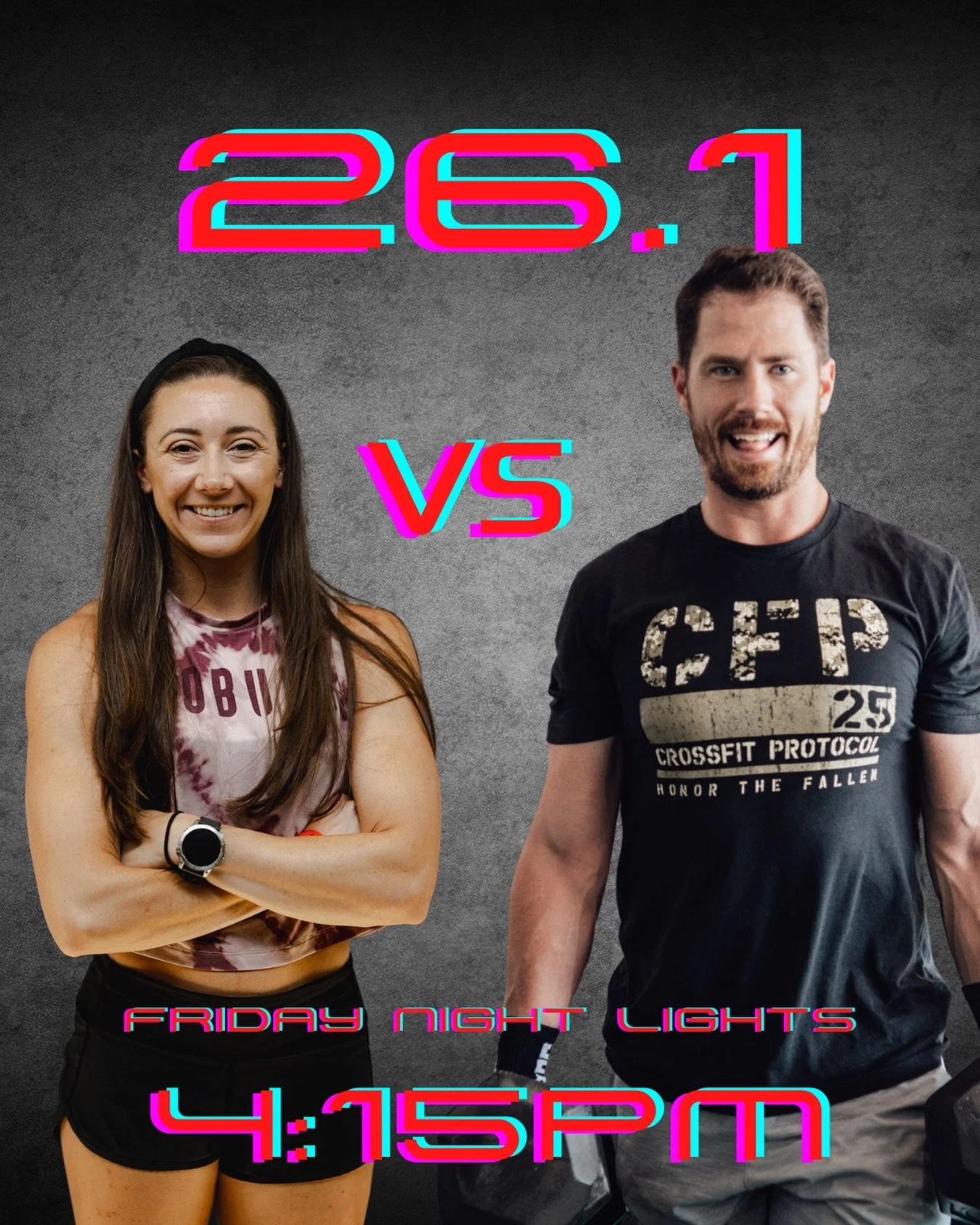 CrossFit Protocol&rsquo;s 26.1 Friday Night Lights kicking off with a husband and wife face off 🔥 
If you think they&rsquo;ll take it easy on each other, you would be mistaken. Nothing builds a strong marriage like a little competition 💪🏼

So be t