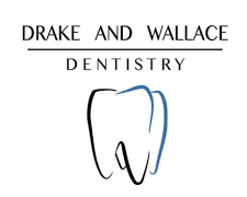 Logo of Drake and Wallace Dentistry featuring a stylized tooth outline.