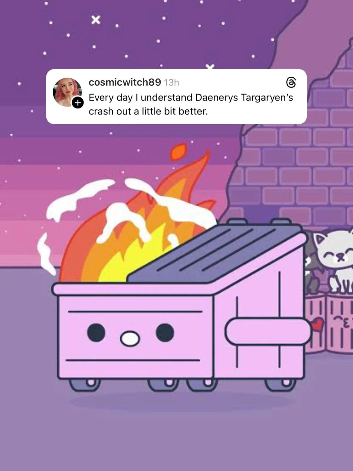 The Game of Thrones finale hits different in 2026 because we&rsquo;re all like, &ldquo;you know what, Dany? Yes, Queen. Burn it all down.&rdquo; And we&rsquo;re all giggling and kicking our feet as the ballroom crumbles around Donald and JD spooning 