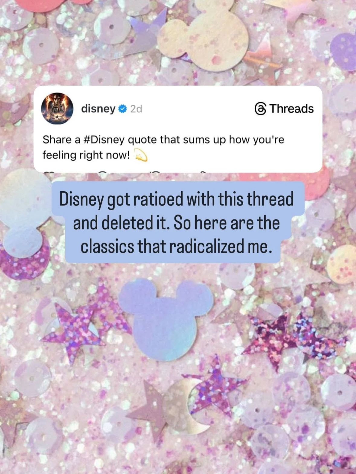 What a day for the marketing team over @disney. Not sure what they expected from the generation that grew up watching Robin Hood steal from the rich to feed the poor, Pocahontas&rsquo; tribe fighting colonizers (yeah, a problematic movie she was my D