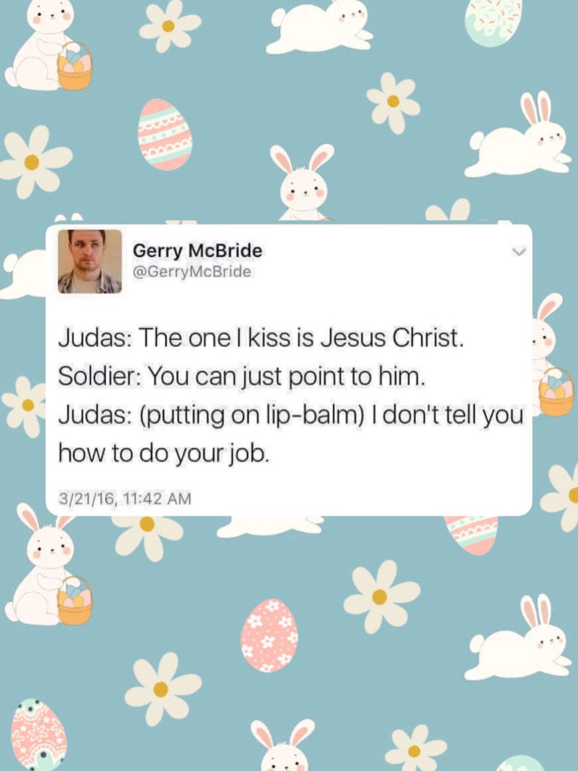 Happy Easter! May your day be blessed with eggs pooped out by a giant rabbit on your lawn in celebration of zombie Jesus or whatever this holiday is supposed to be about. 🐇🧟&zwj;♂️

#easter #memes #meme #mentalhealth #heisrisen